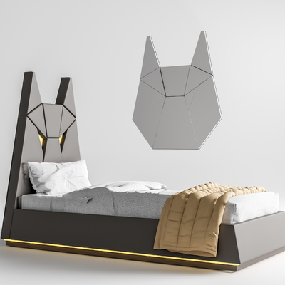 蝙蝠侠儿童床 男孩床su模型