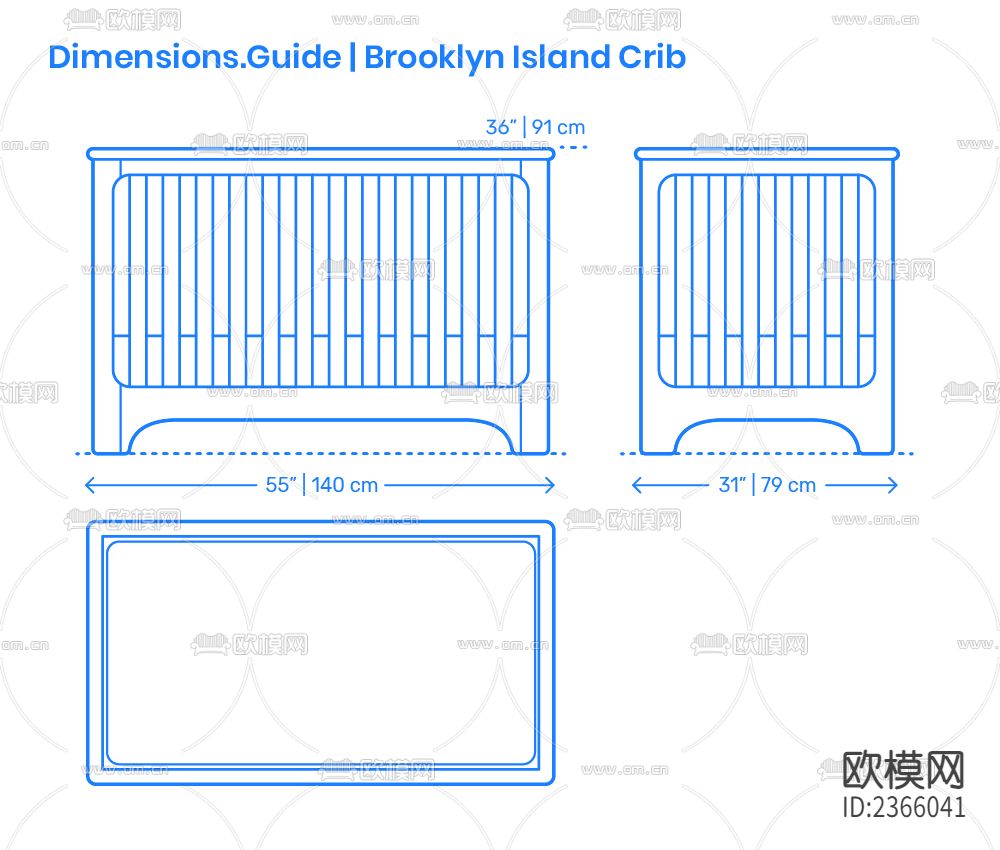 婴儿床cad图库下载（渲染图7）