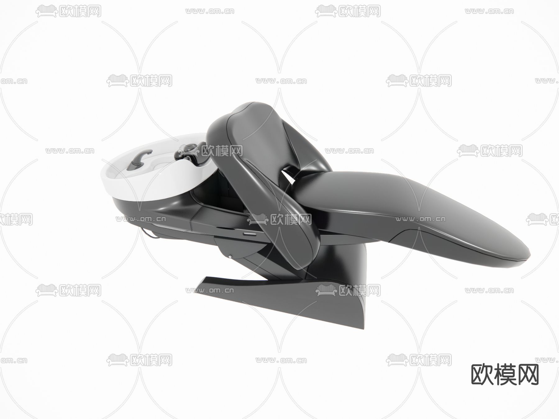 理发店洗头床 美发店洗头床su模型下载（渲染图1）