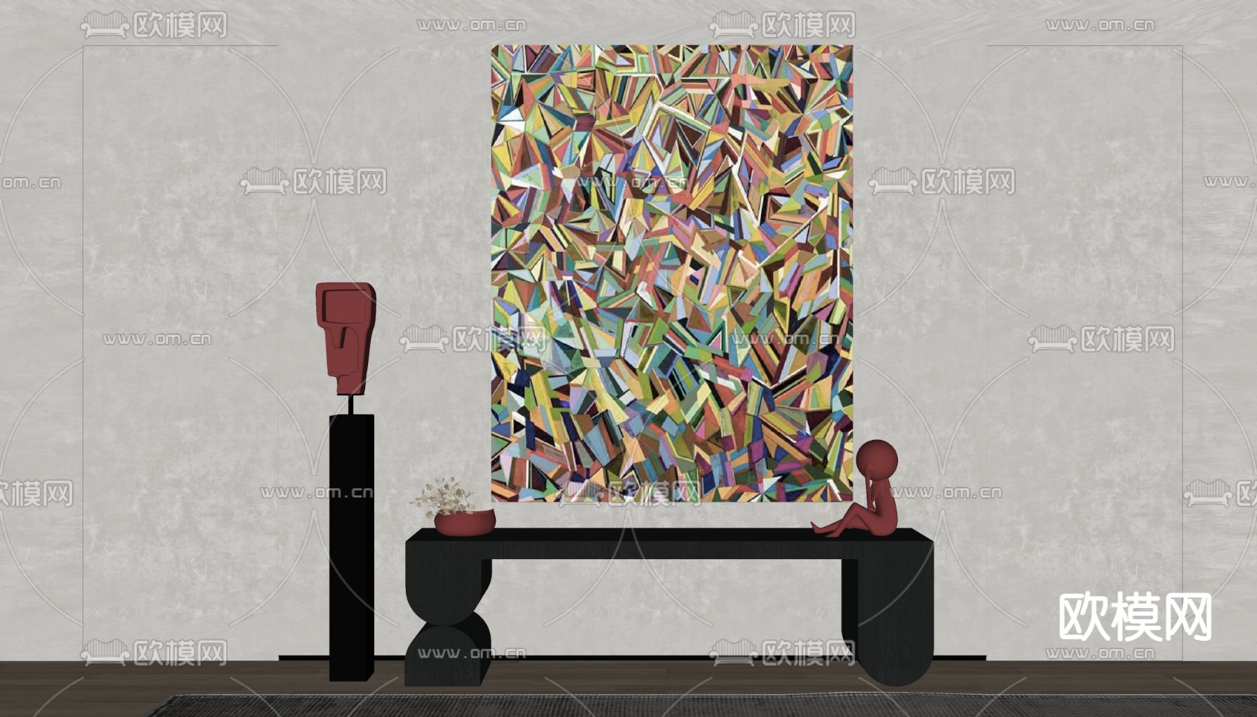 抽象装饰画su模型