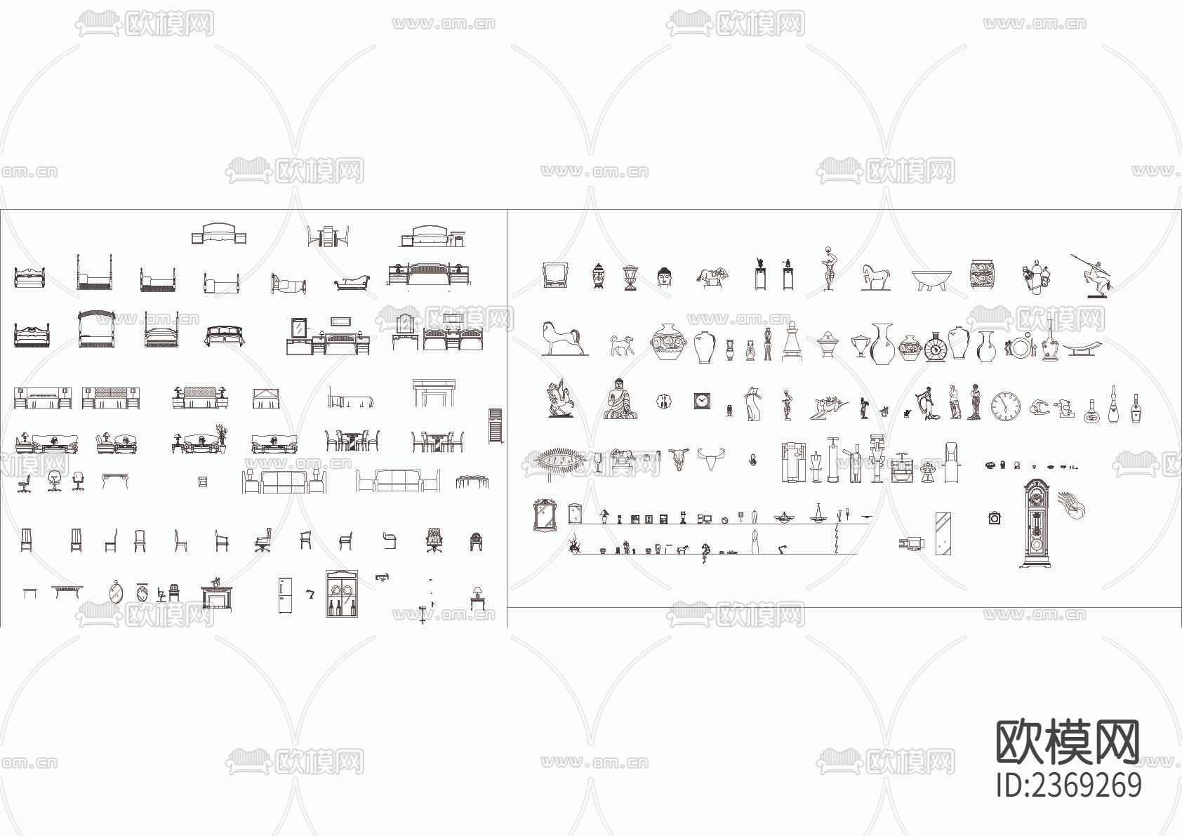 室内常用cad图库下载（渲染图2）