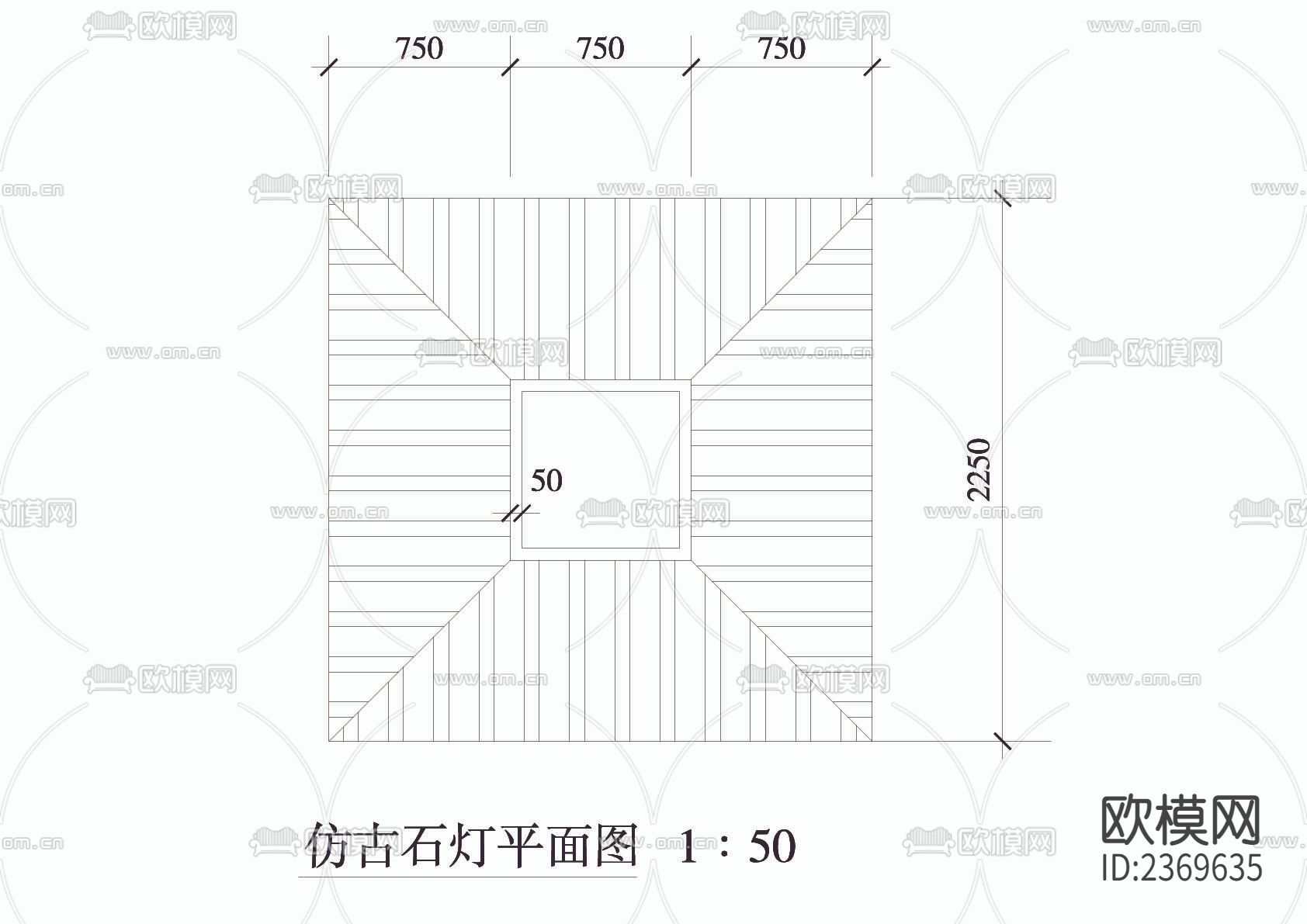 灯柱CAD施工图下载（渲染图2）
