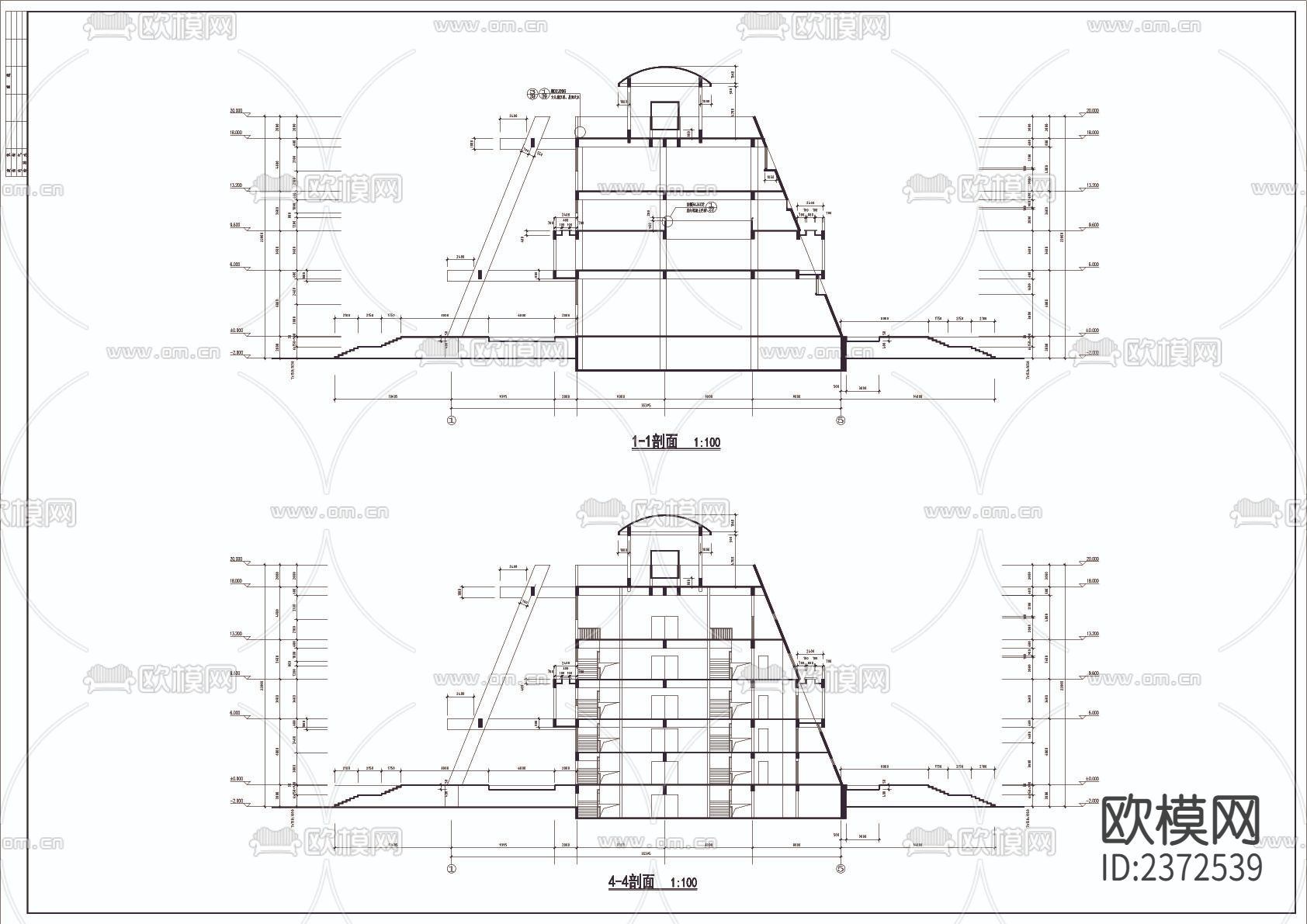 某博物馆建筑cad施工图下载（渲染图3）