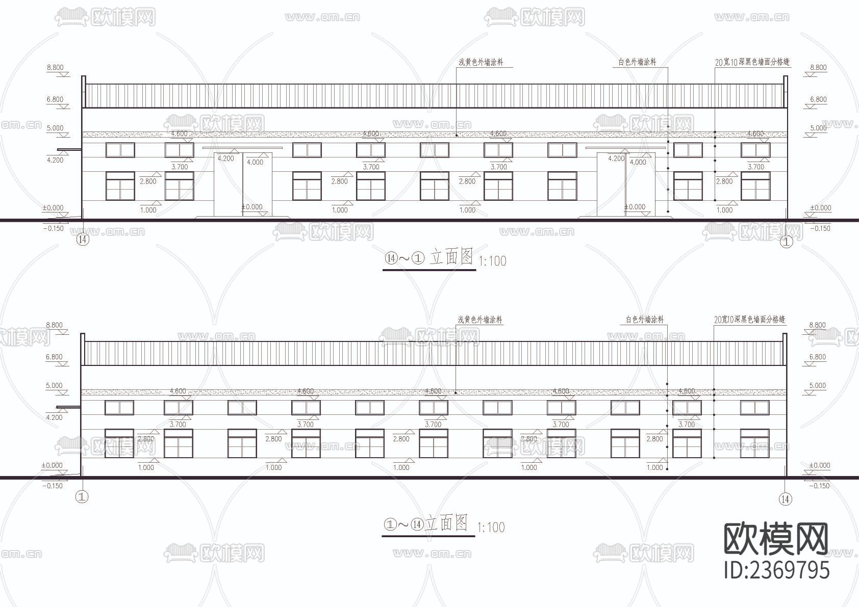 纺织厂车间建筑CAD施工图下载（渲染图6）