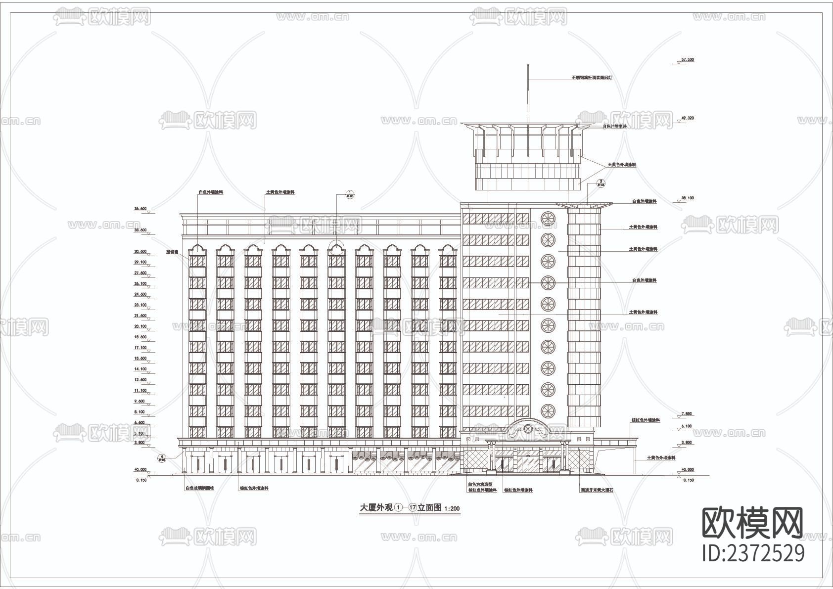 某宾馆装饰设计cad施工图下载（渲染图2）