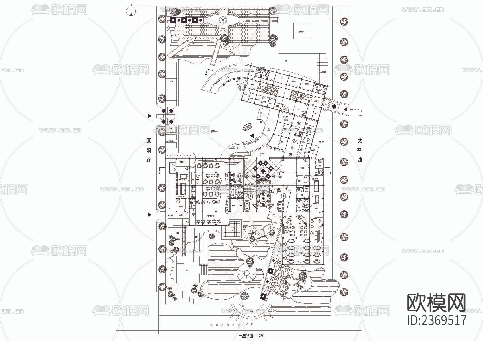 宾馆综合楼CAD施工图下载（渲染图2）