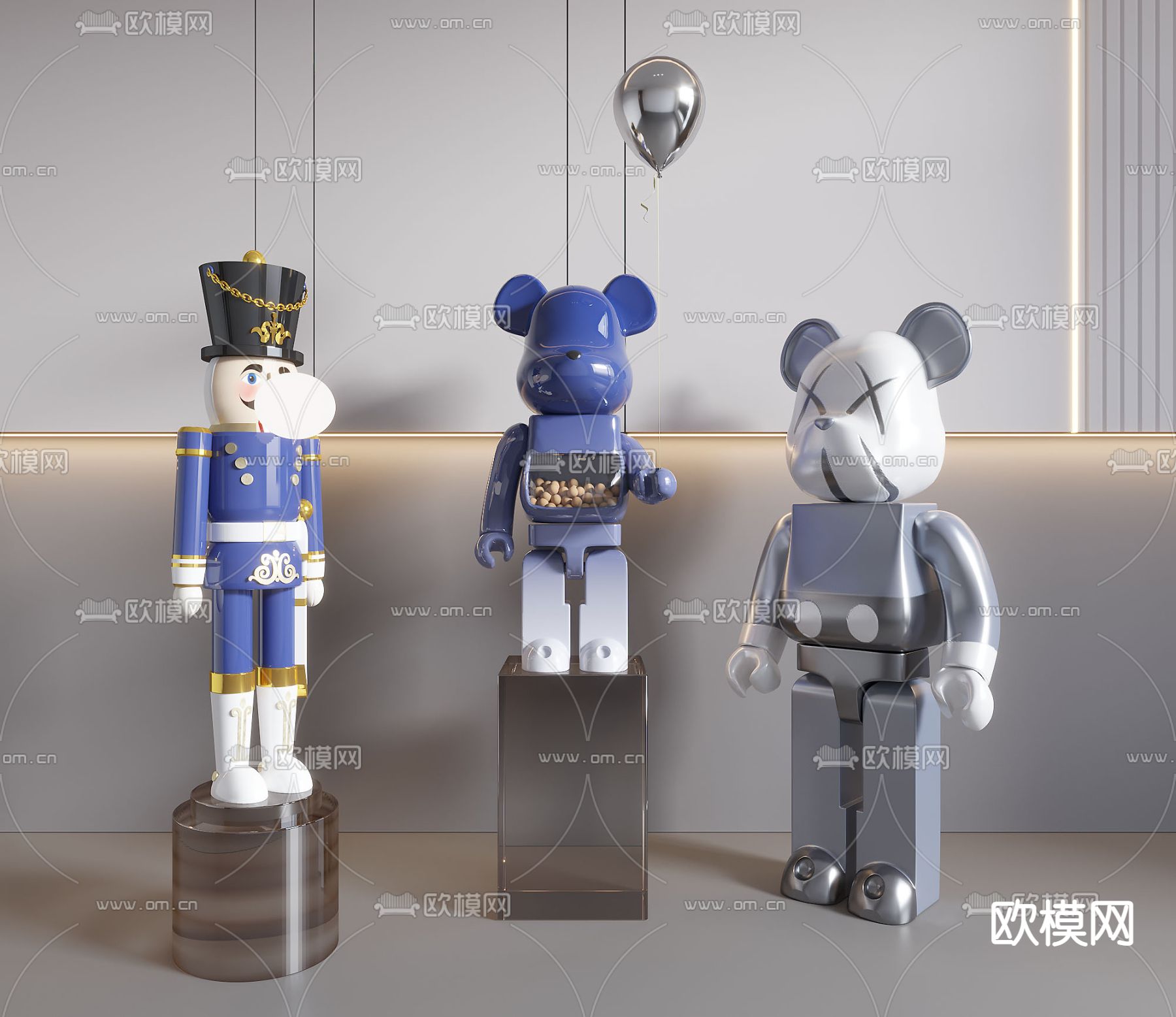 暴力熊雕塑 潮玩摆件3d模型下载_ID12199800_3dmax免费模型-欧模网