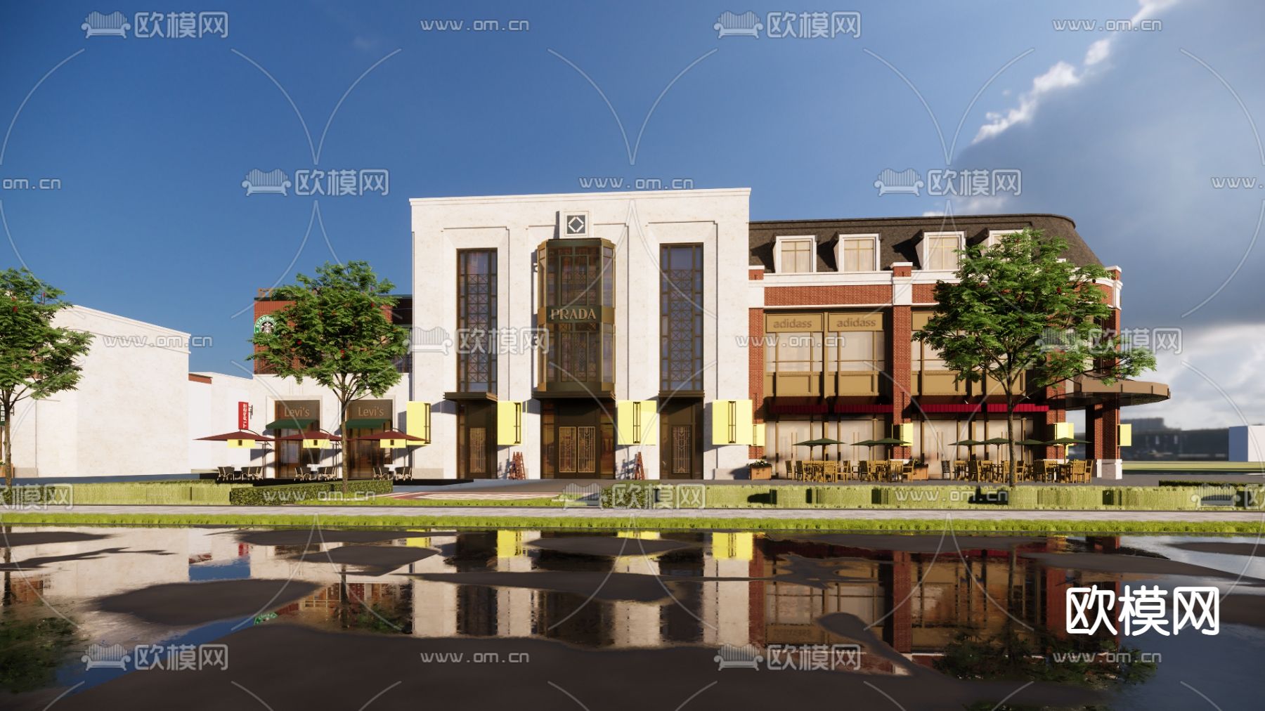 欧式售楼处外观su模型下载（渲染图1）