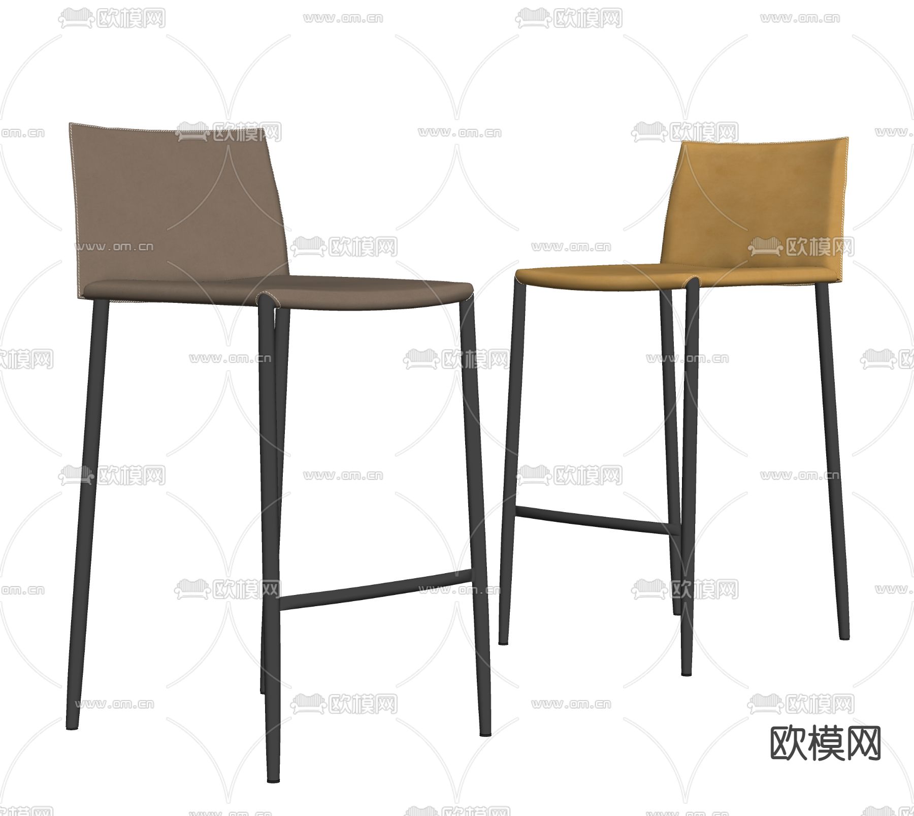 现代吧台椅 吧凳su模型