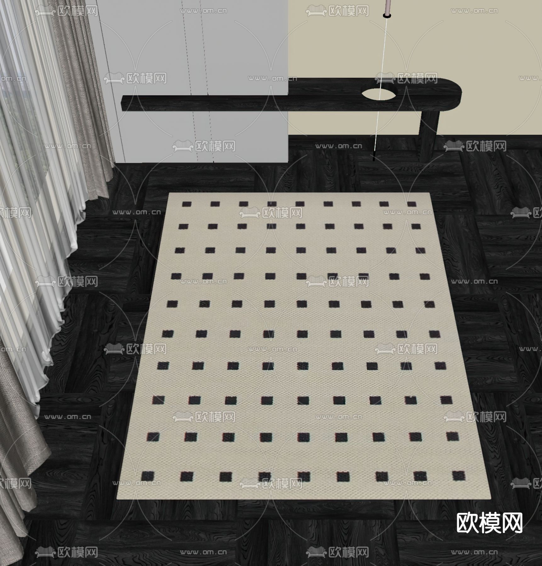 侘寂地毯su模型下载（渲染图2）