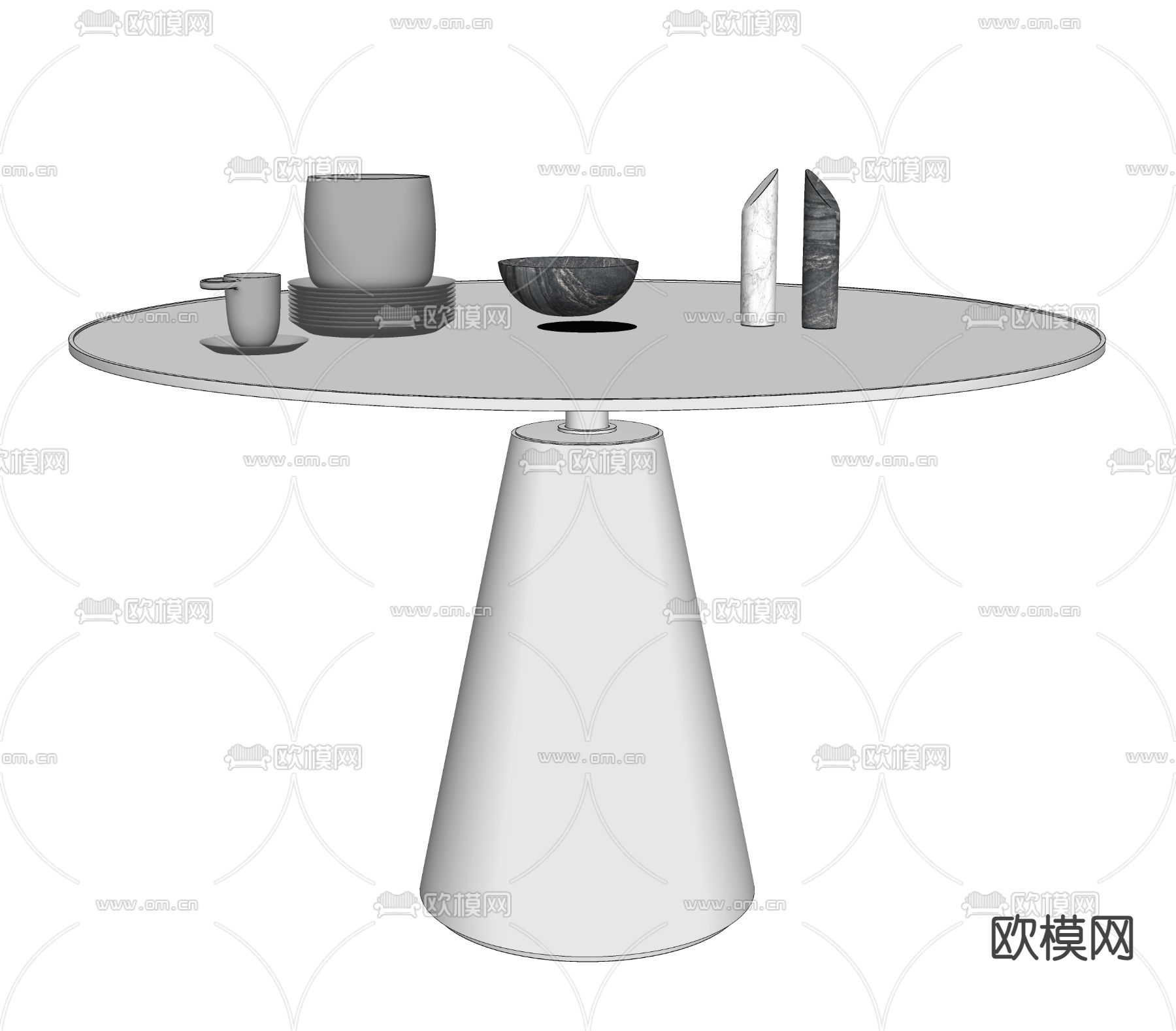 BOCONCEPT 餐桌su模型