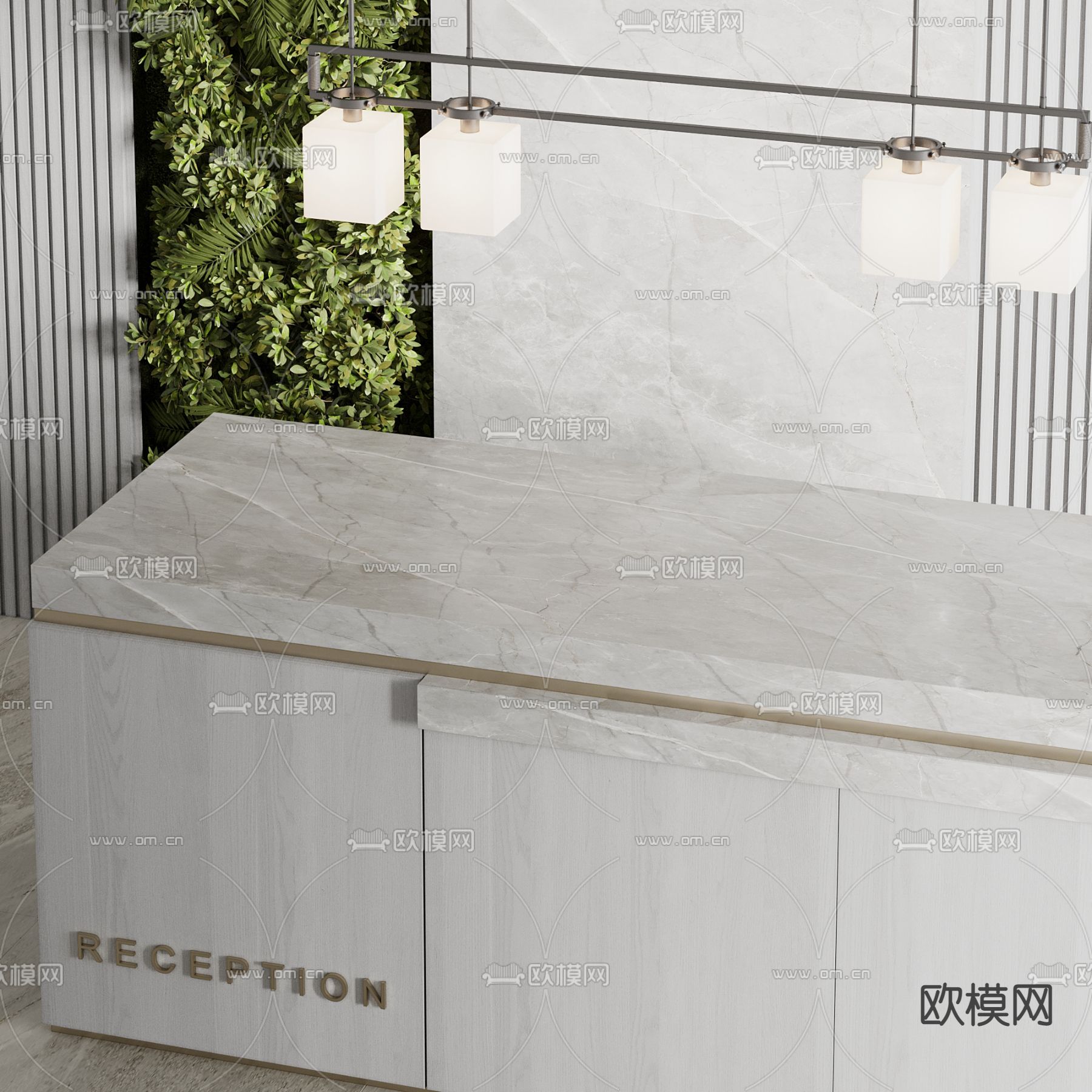现代前台 接待台3d模型