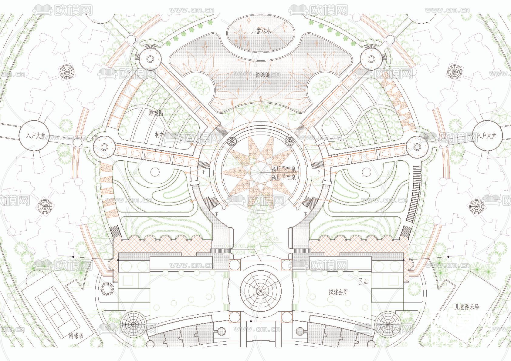 环境初步平面设计cad施工图下载（渲染图2）