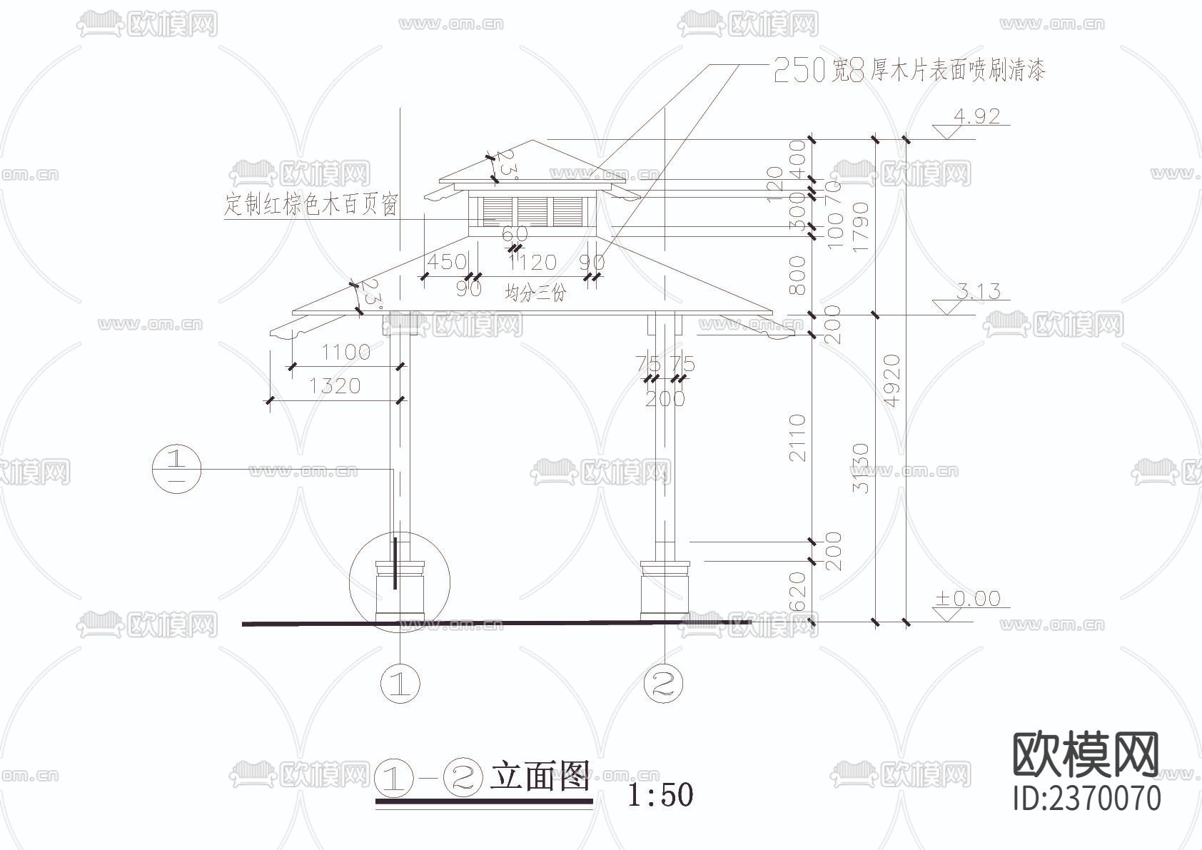 湖心亭cad大样详图下载（渲染图3）