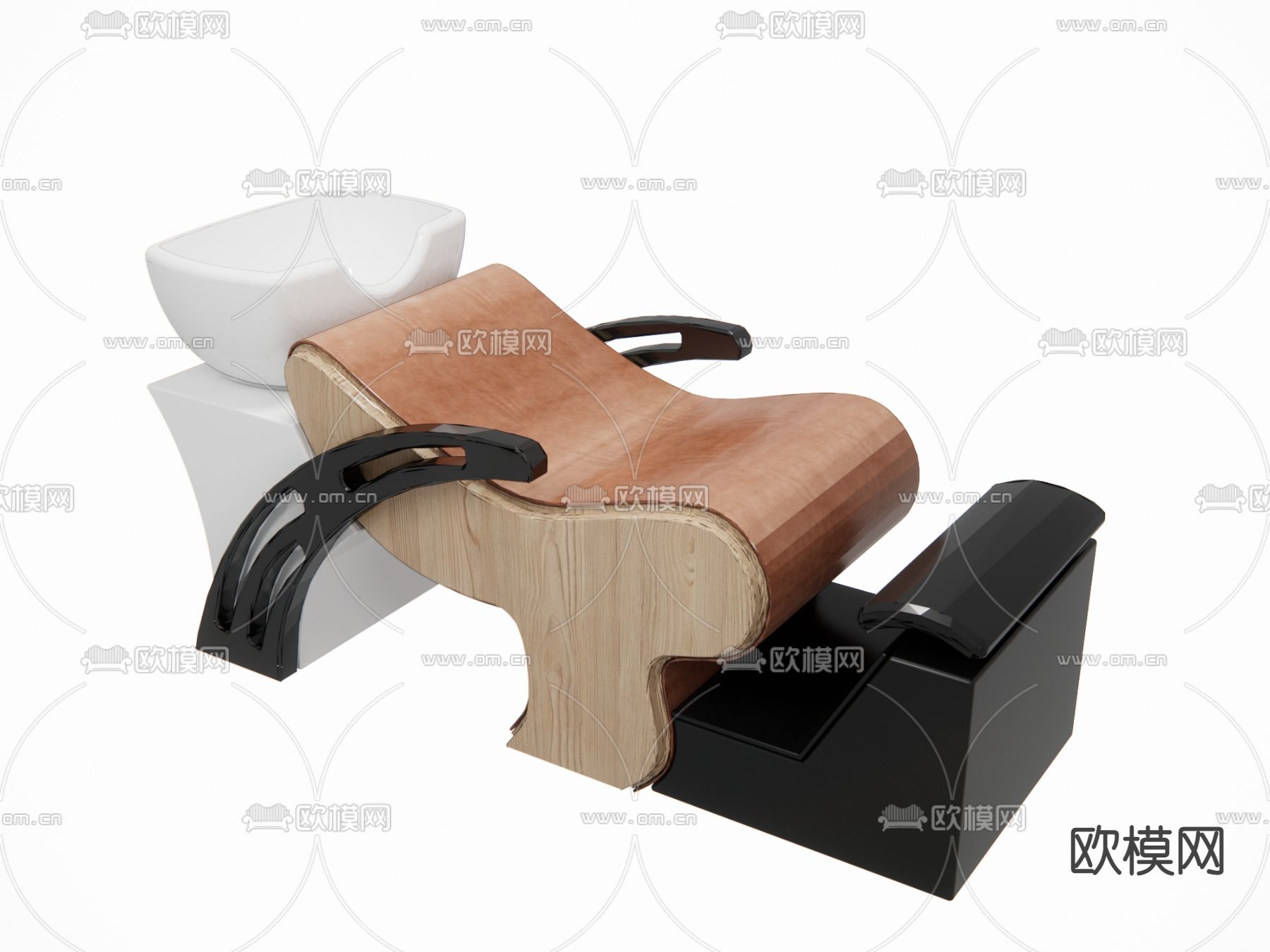 理发店洗头床 美发店洗头床su模型下载（渲染图1）