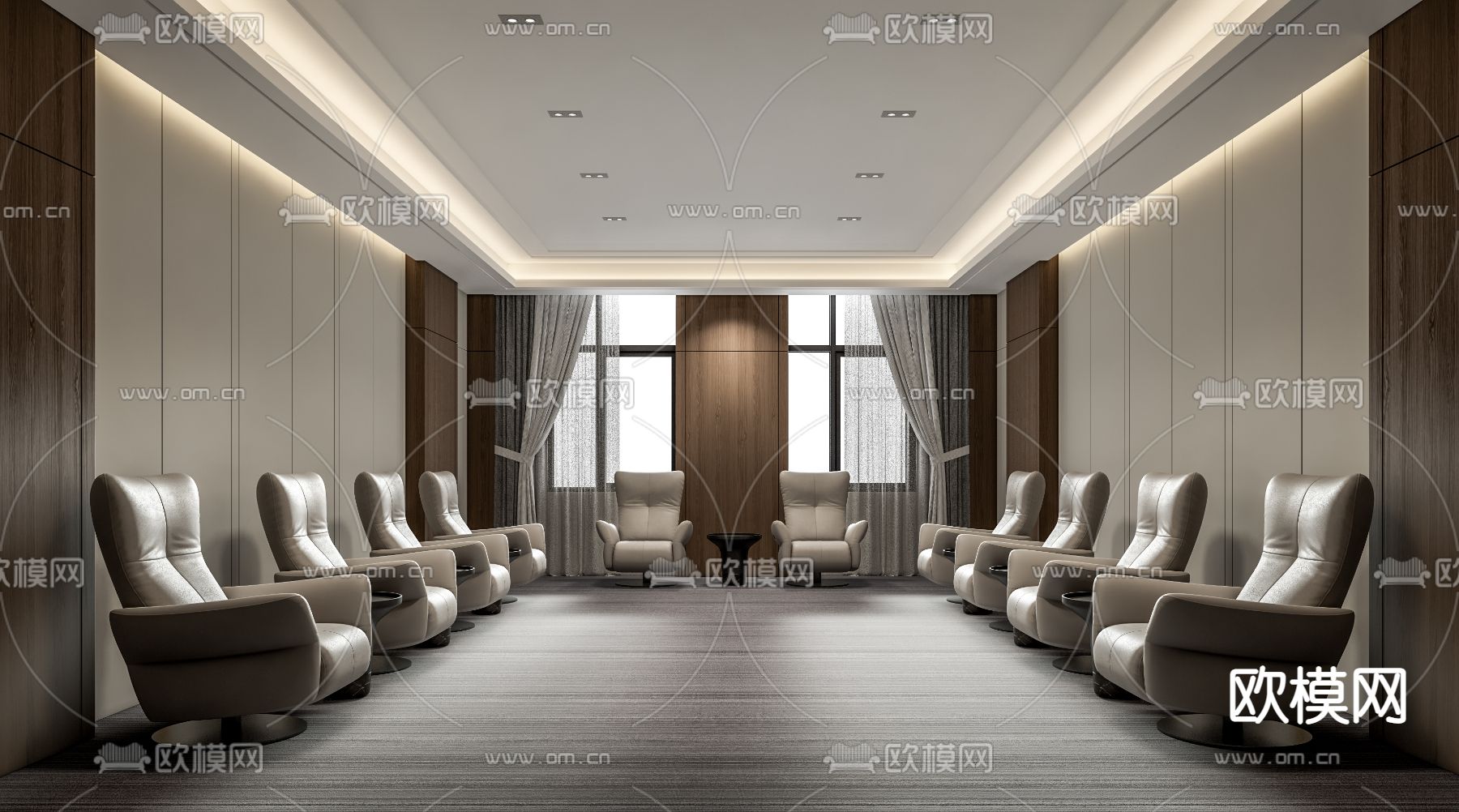 现代贵宾接待室su模型下载（渲染图1）