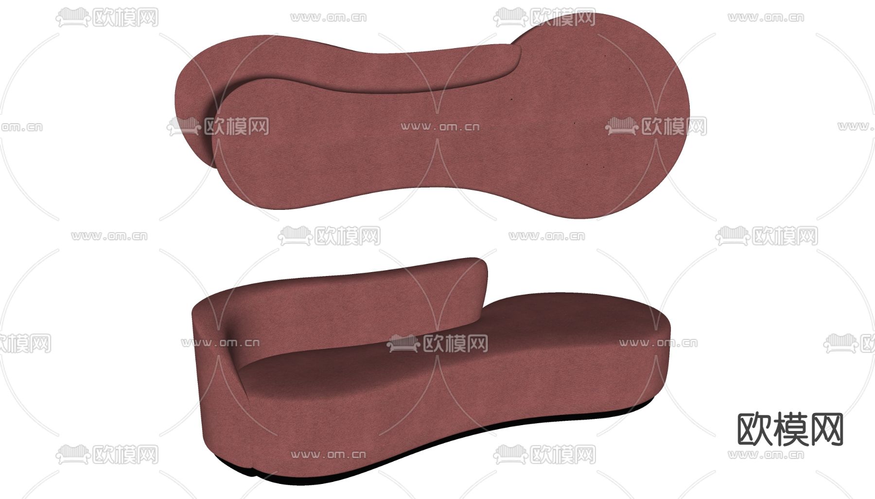 现代异形沙发su模型