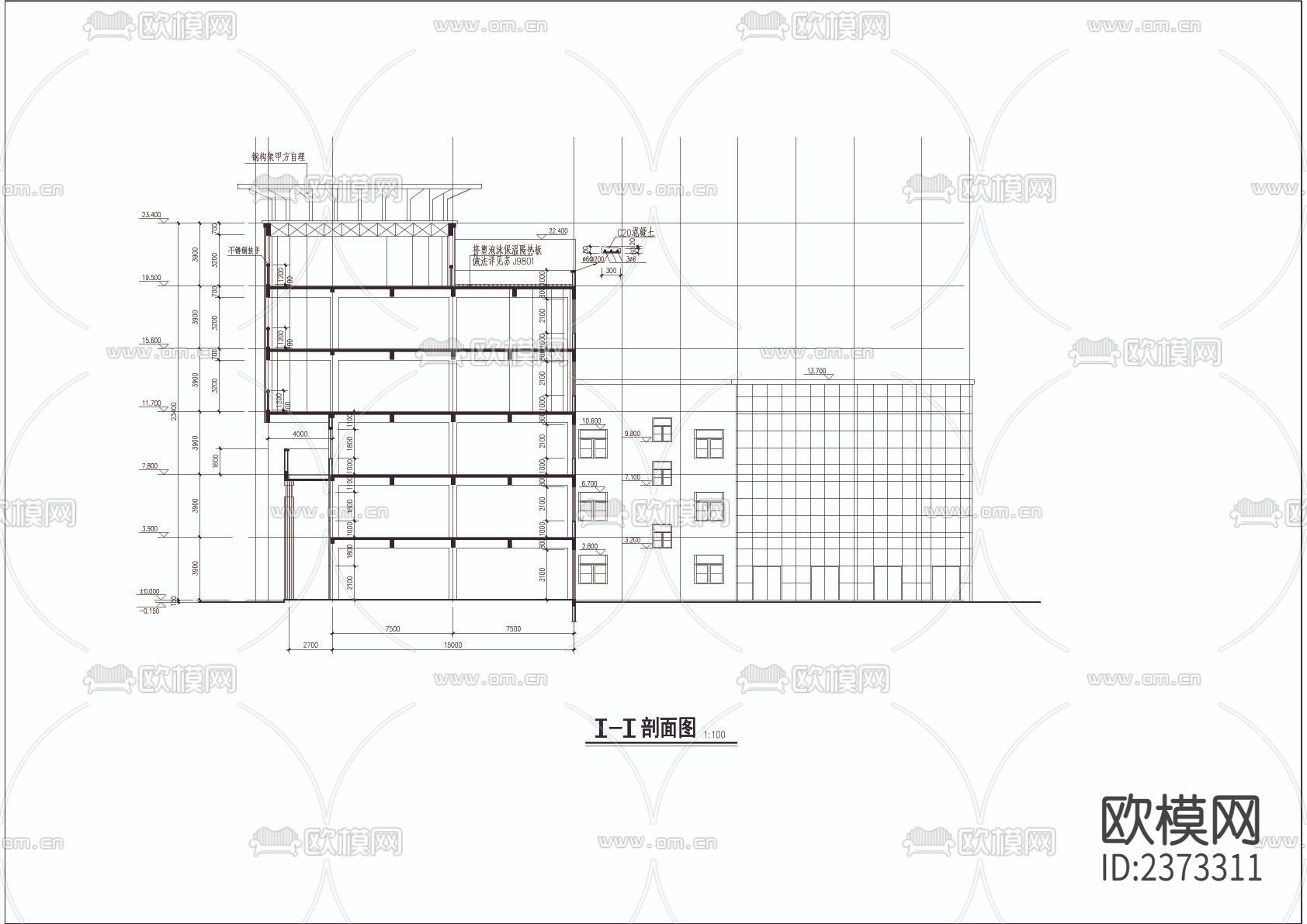 某商业城全套CAD施工图下载（渲染图3）