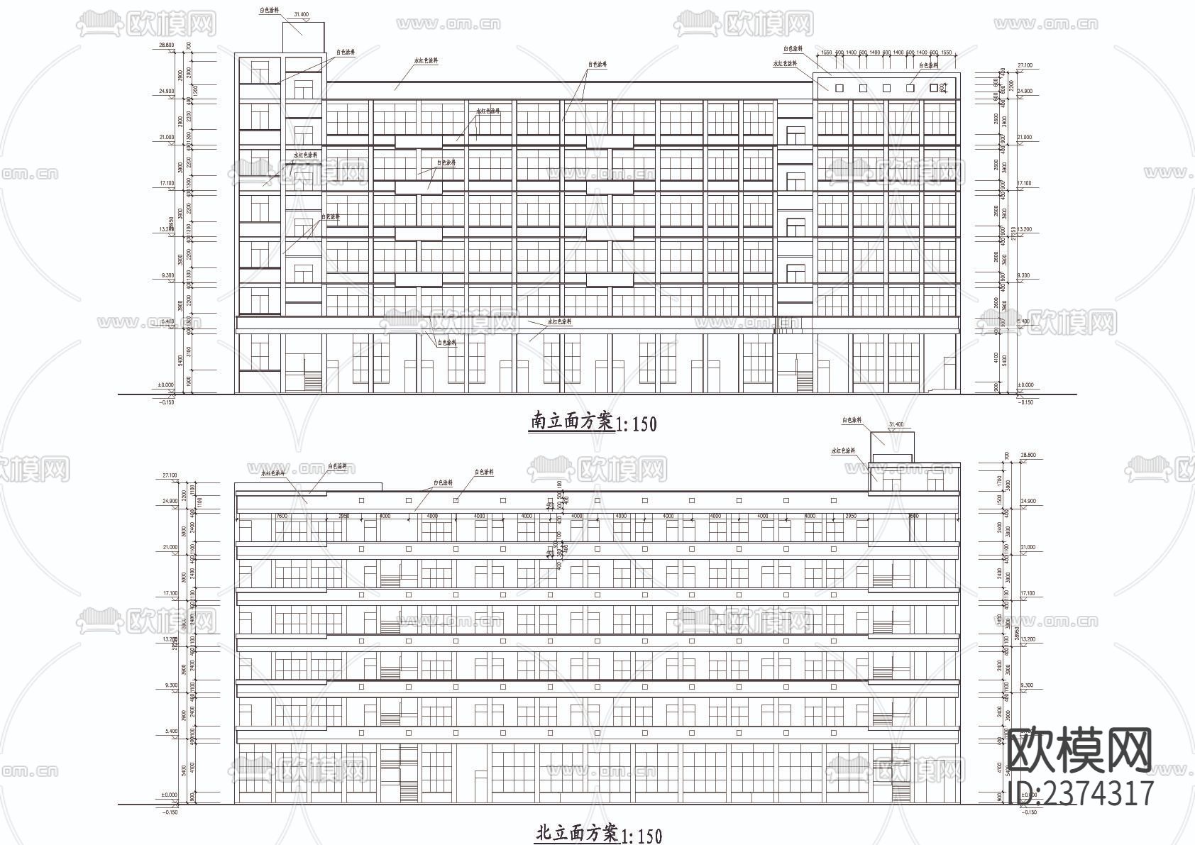 小学建筑设计CAD施工图下载（渲染图4）