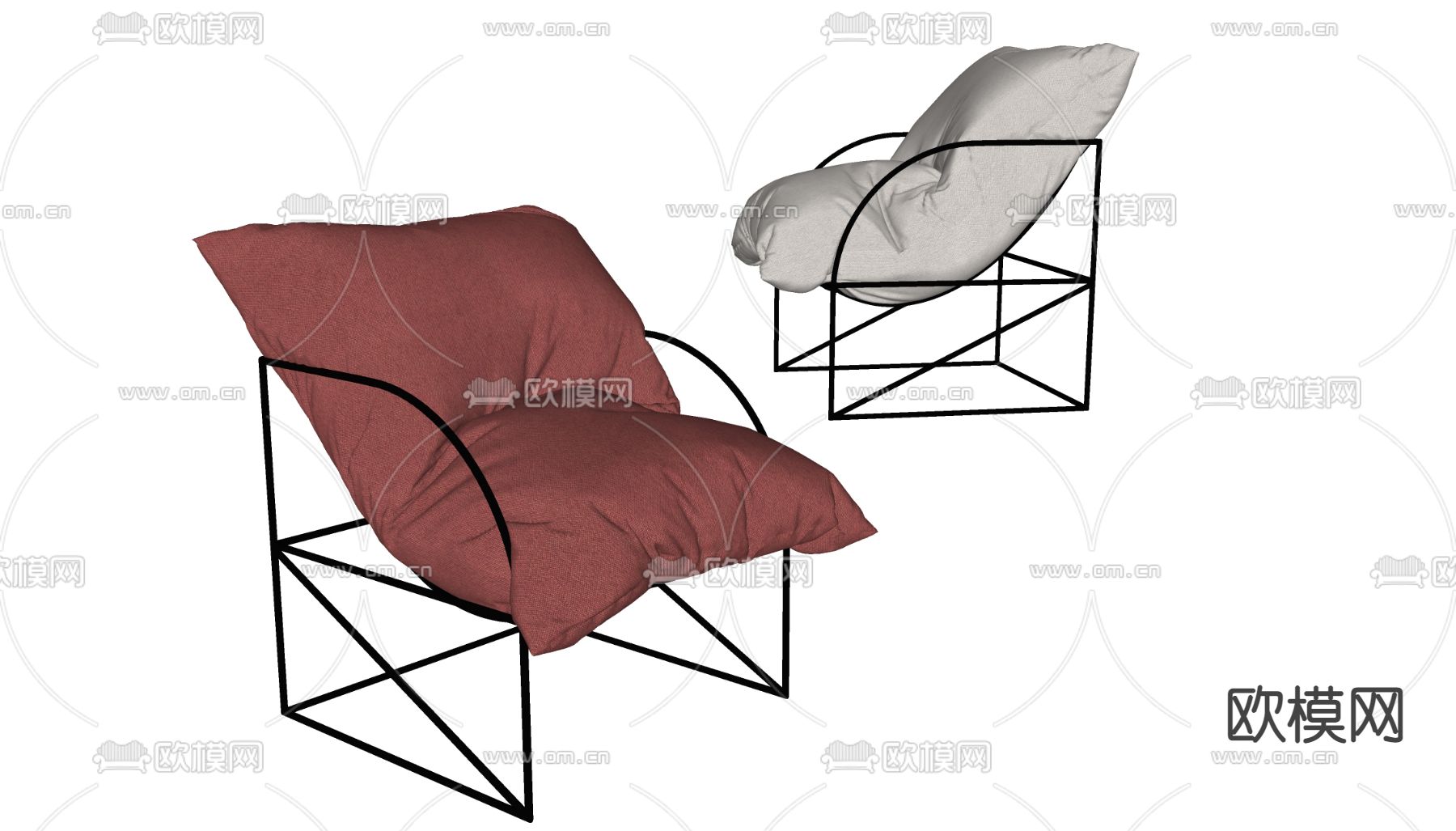 现代休闲椅su模型
