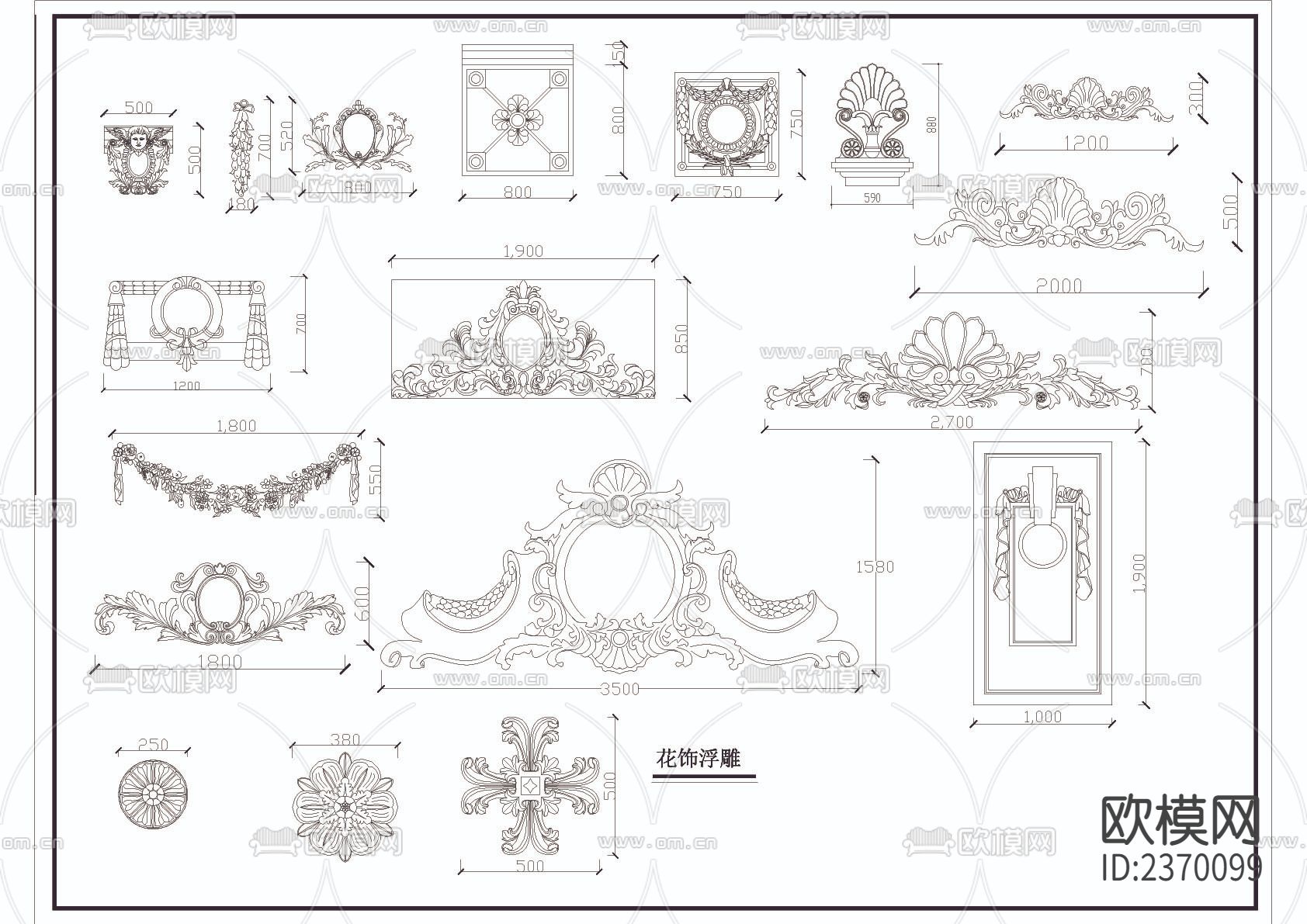 花式浮雕及雕塑造型CAD节点大样下载（渲染图2）
