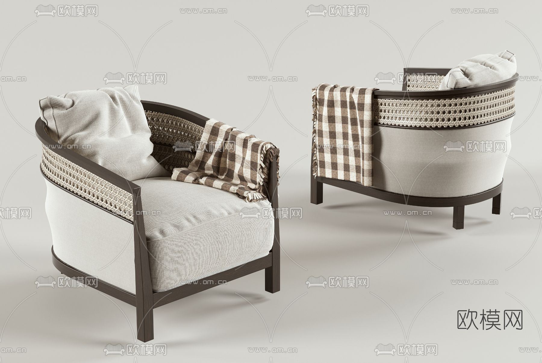 侘寂单人沙发3d模型下载