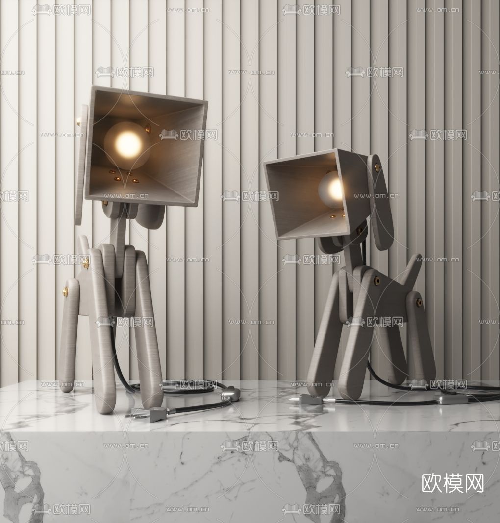 现代台灯3d模型下载