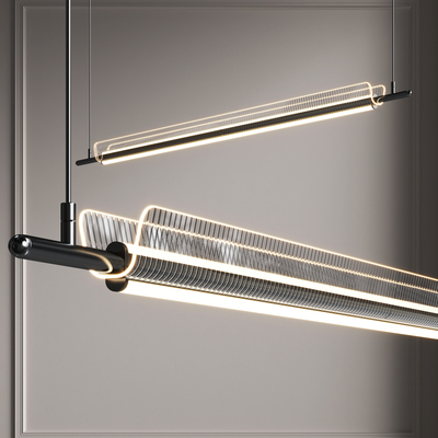  现代办公吊灯su模型 