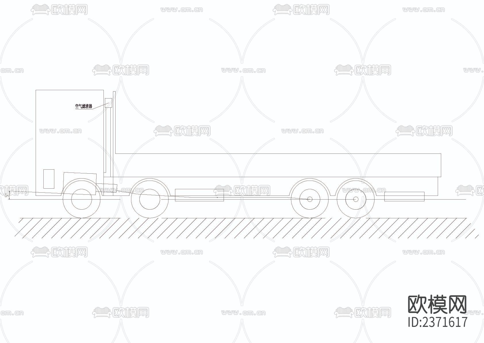 货运车总体CAD施工图下载（渲染图3）