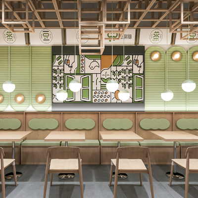  日式料理餐厅su模型 