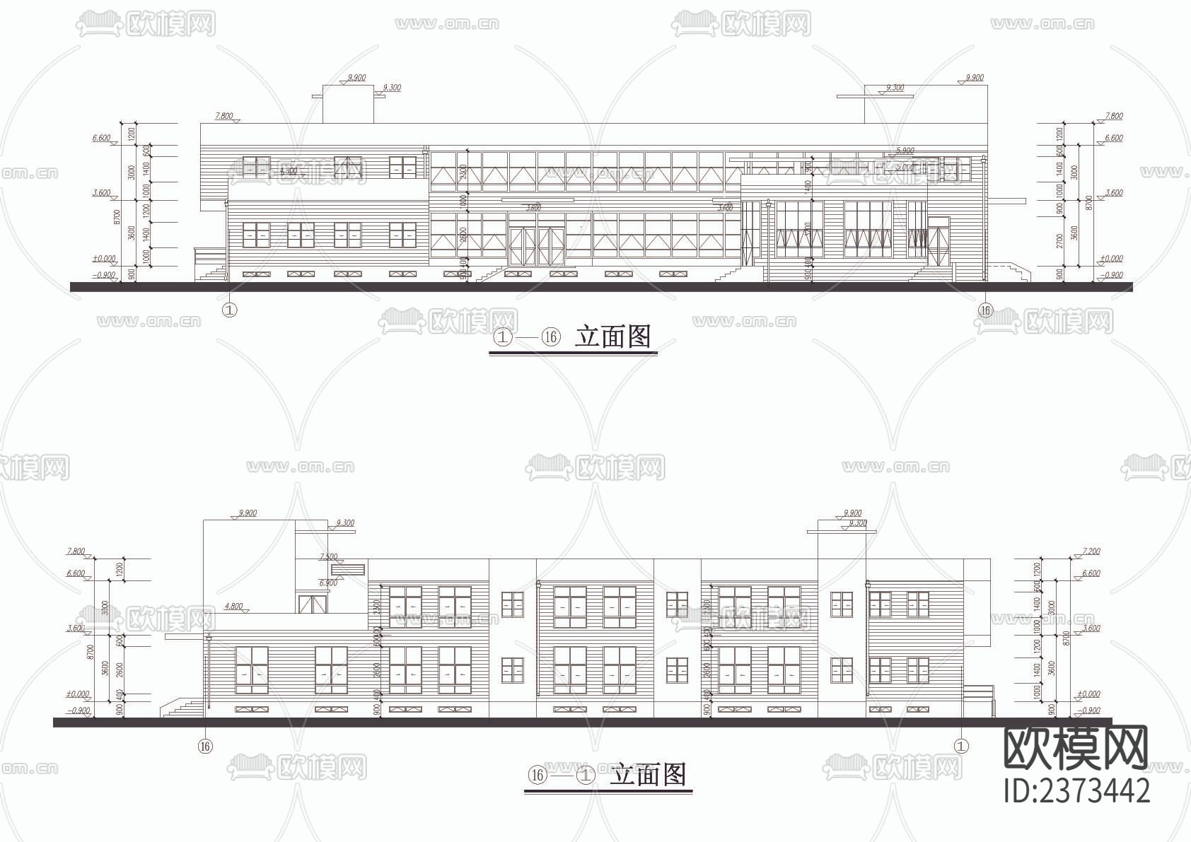 某幼儿园建筑CAD施工图下载（渲染图5）
