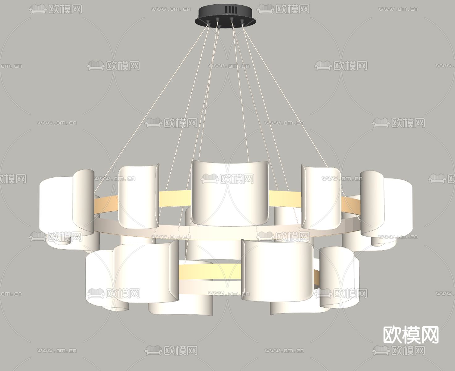 侘寂风艺术吊灯su模型下载（渲染图2）