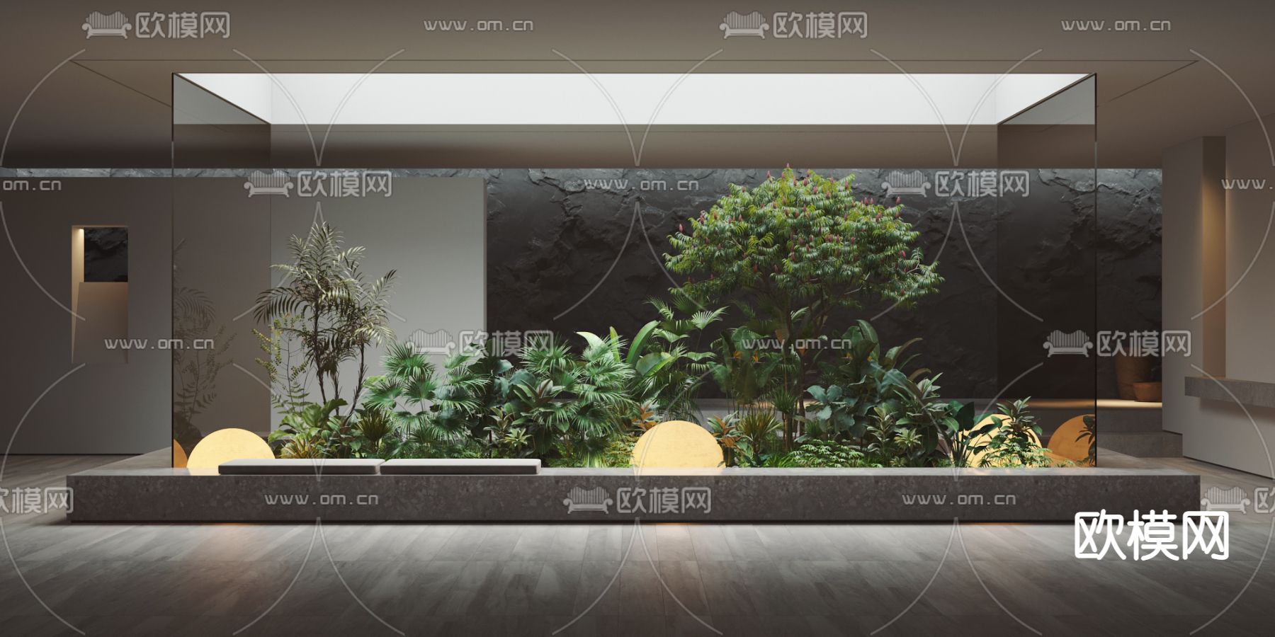 植物堆天井 景观小品3d模型