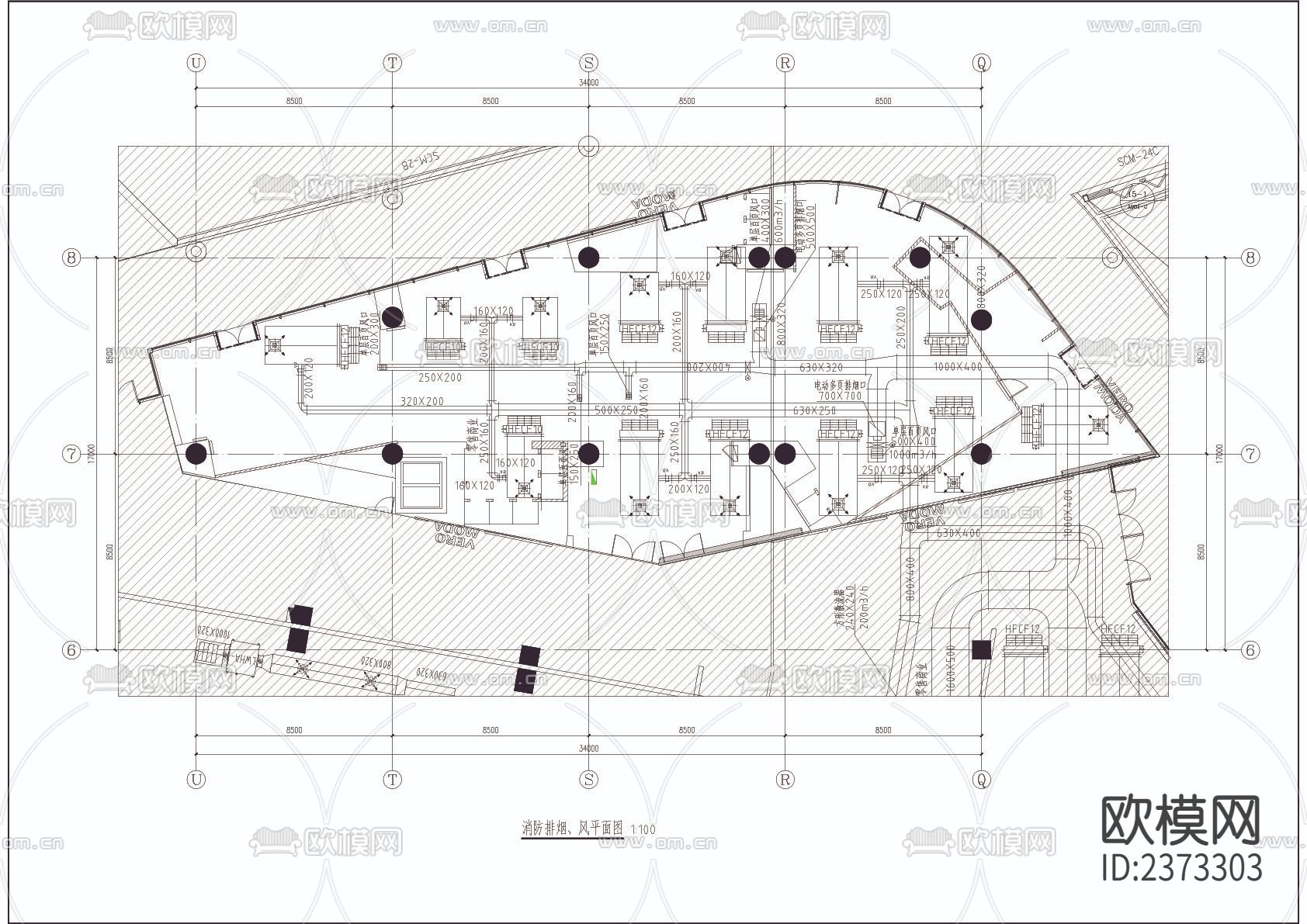 某商场全套消防CAD施工图下载（渲染图2）