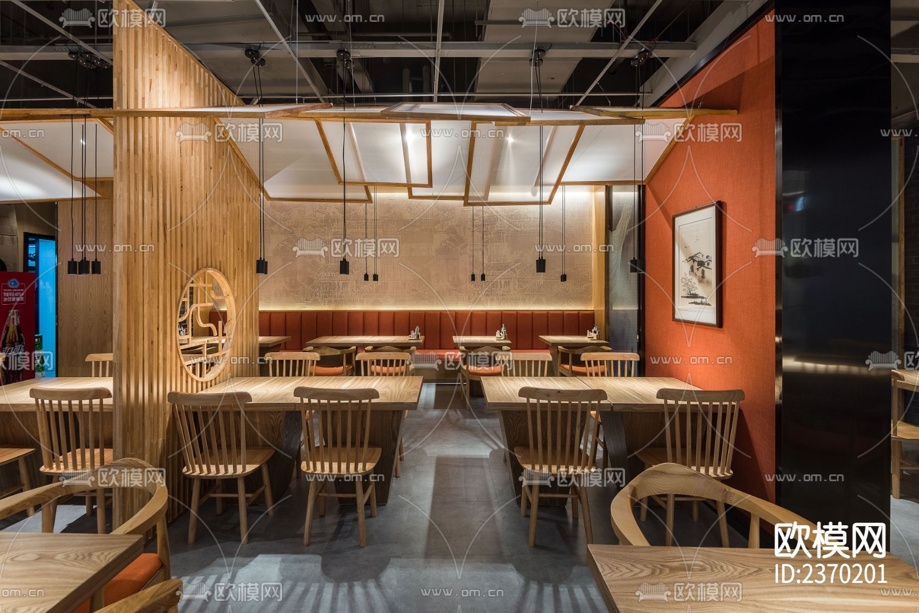 快餐店CAD施工图下载（渲染图2）