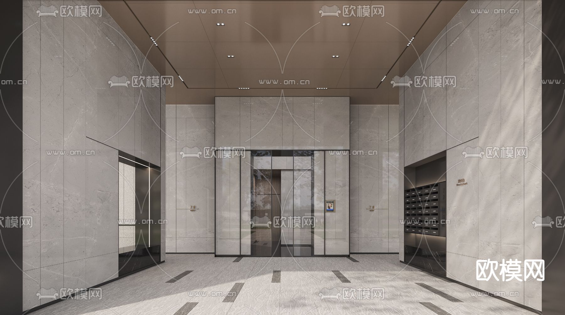 住宅楼入户大堂 公共大堂3d模型下载