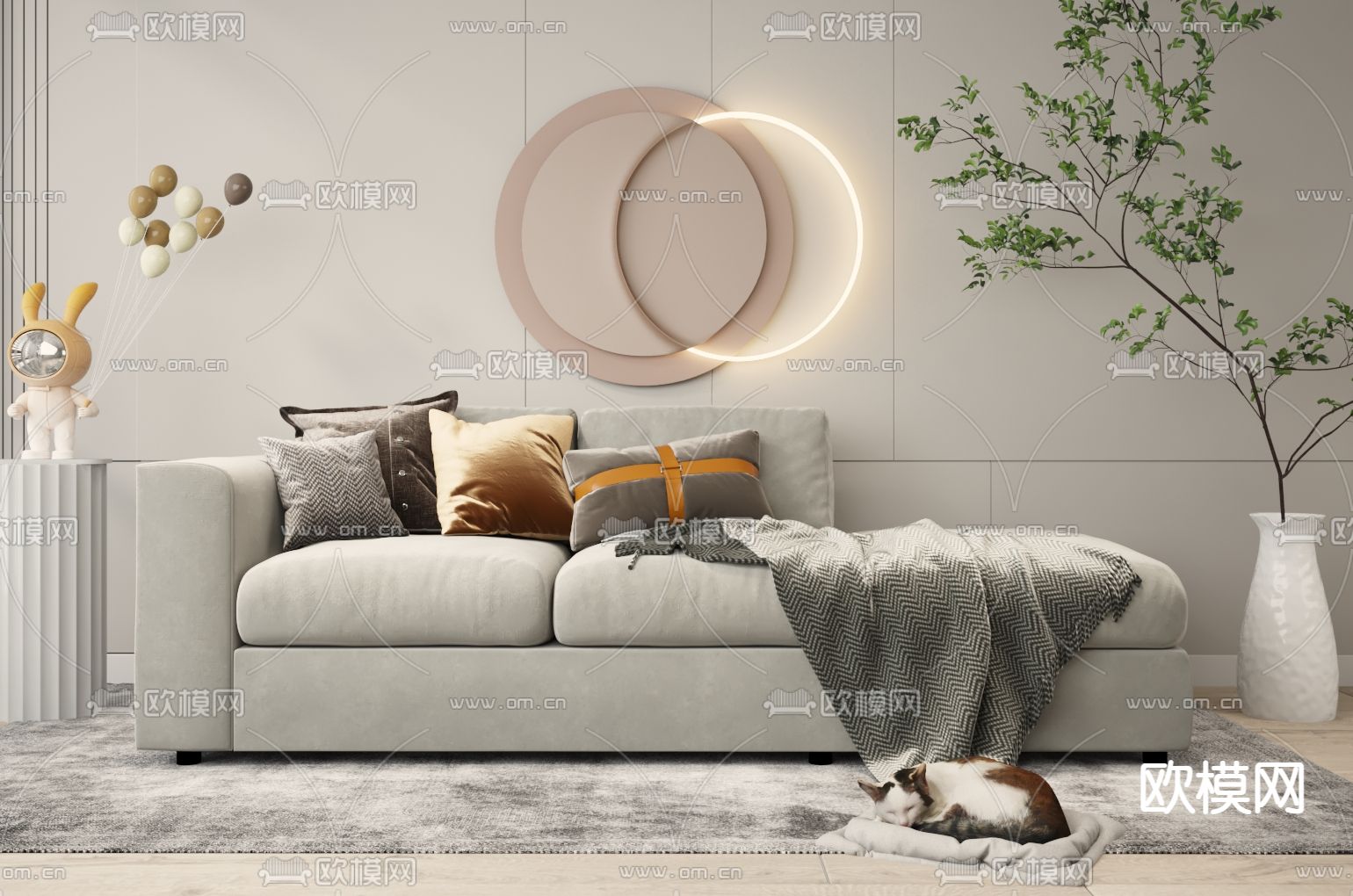 现代贵妃椅3d模型下载