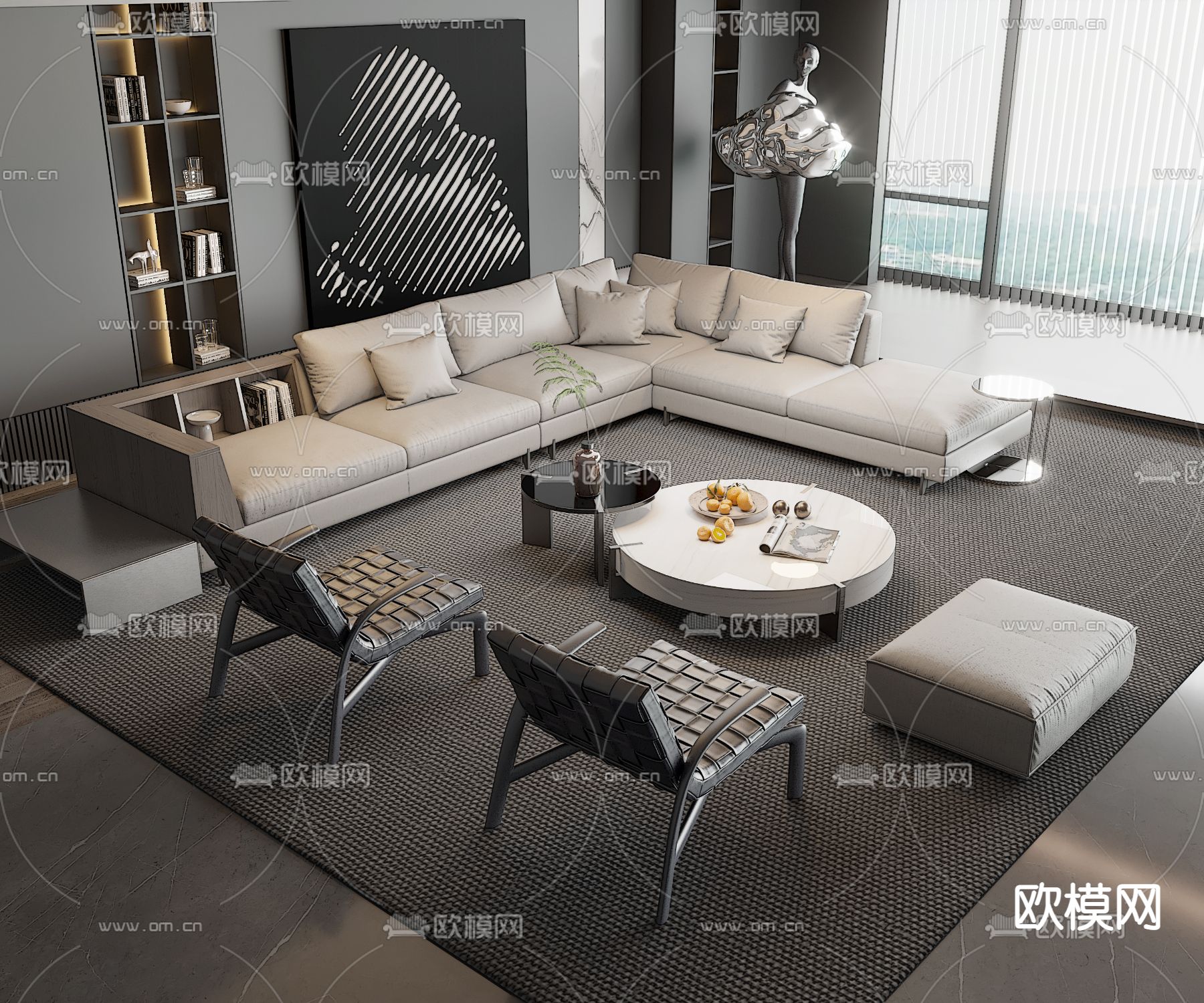 米洛提Minotti 转角组合沙发su模型下载_ID12202512_sketchup模型下载-欧模网