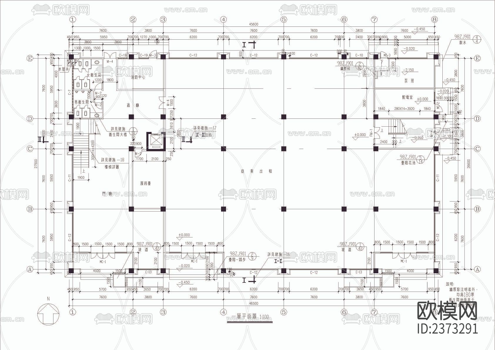 某旅馆大楼CAD施工图下载（渲染图4）