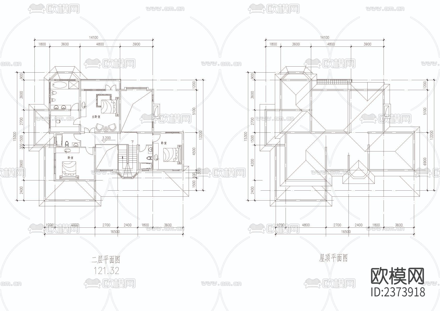 别墅cad施工图下载（渲染图4）