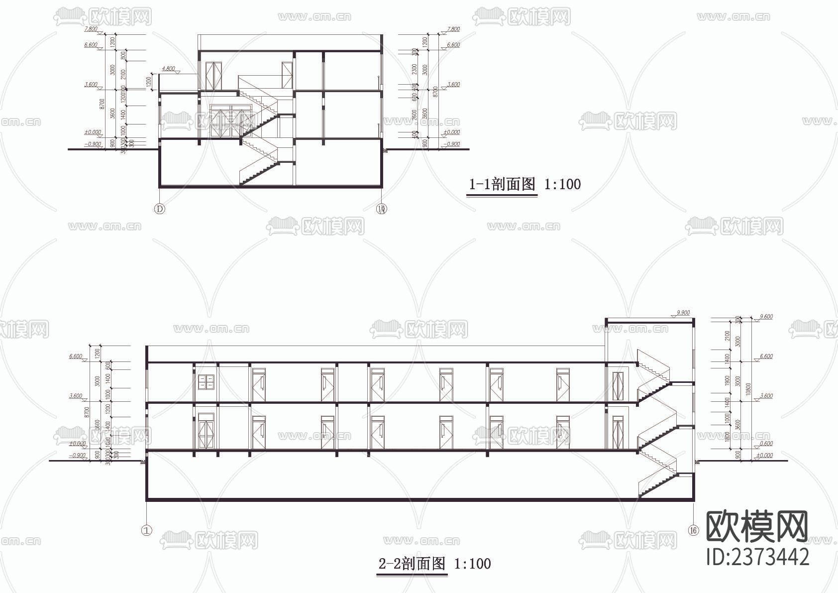 某幼儿园建筑CAD施工图下载（渲染图4）