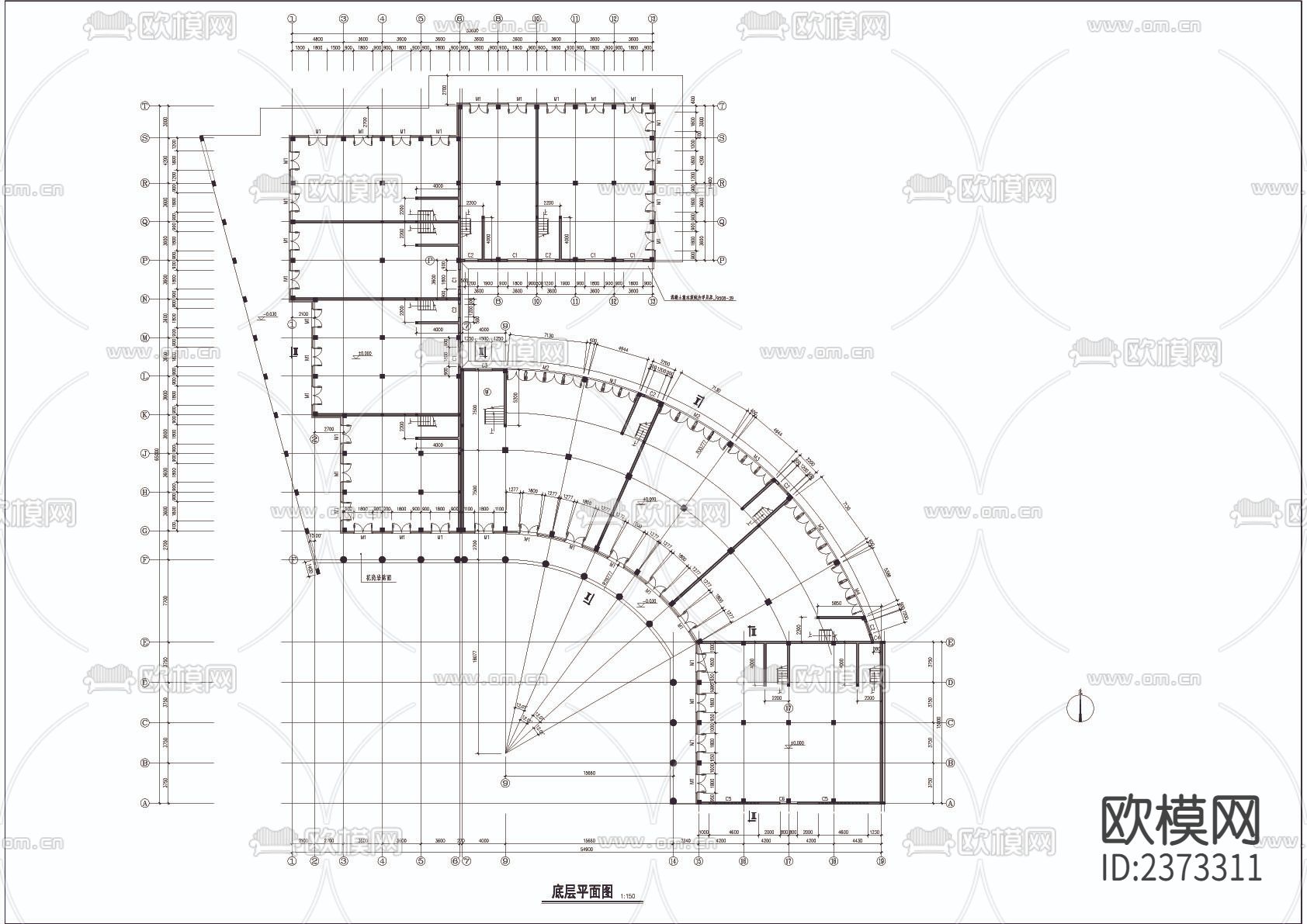 某商业城全套CAD施工图下载（渲染图2）