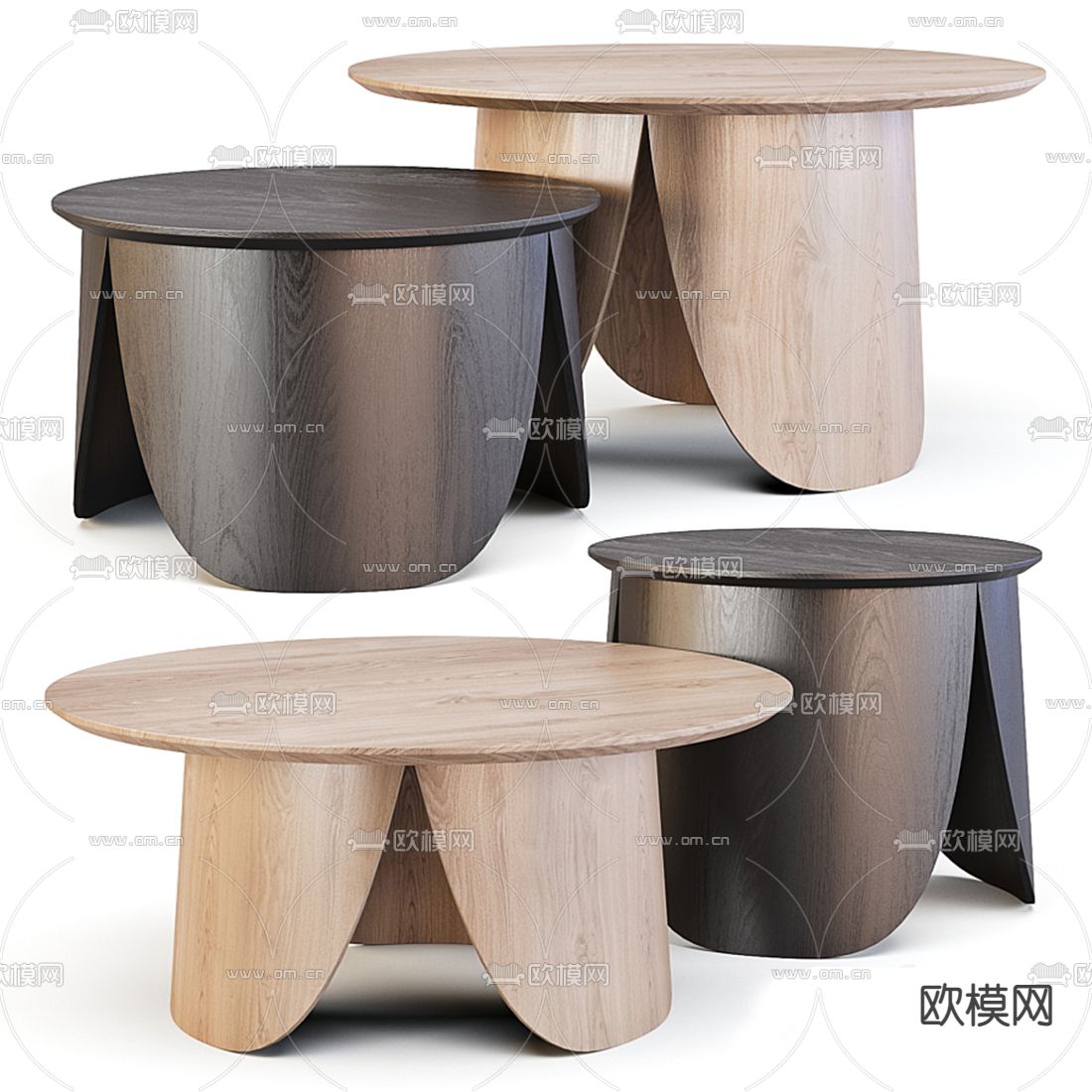 圆形茶几3d模型下载_ID12203765_3dmax免费模型-欧模网
