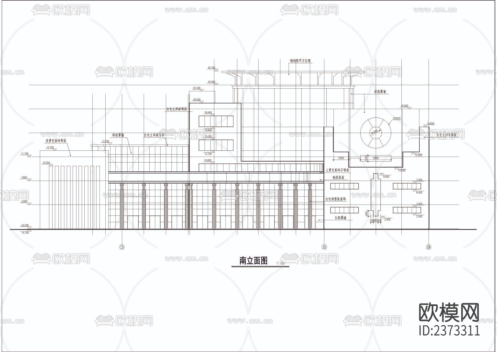 某商业城全套CAD施工图下载（渲染图4）