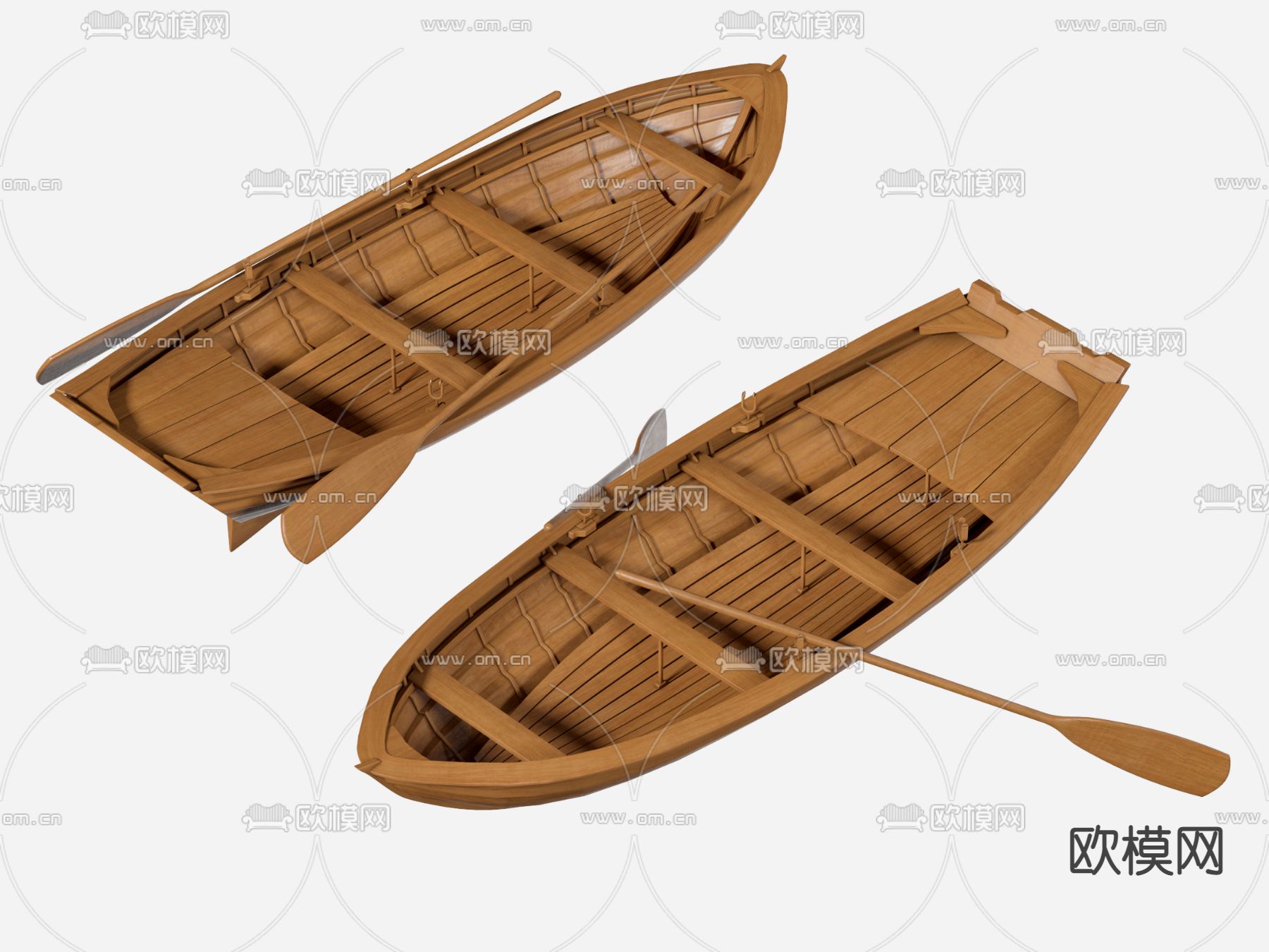 中式木船 小船3d模型下载