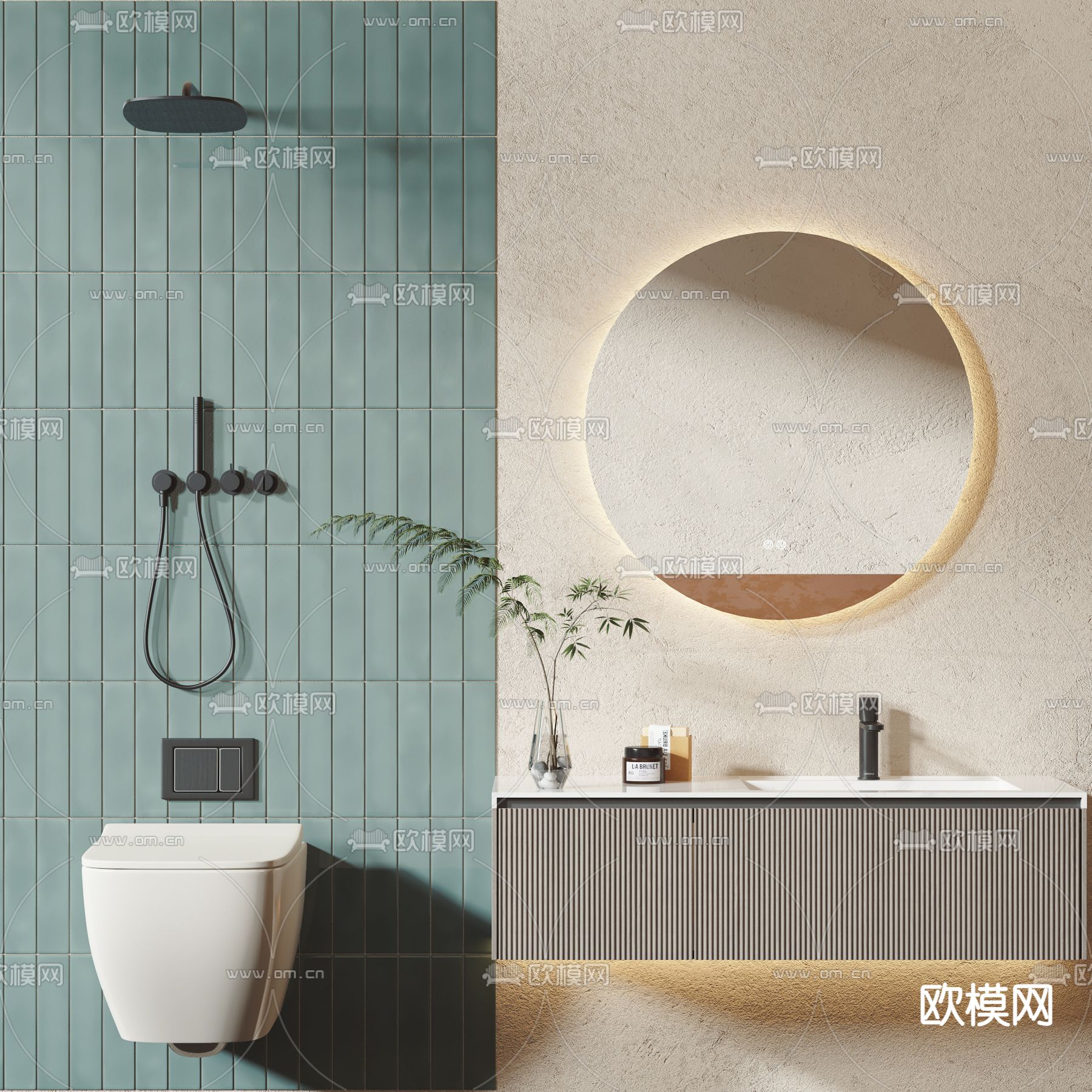 台盆 马桶 花洒 洗浴用品3d模型下载