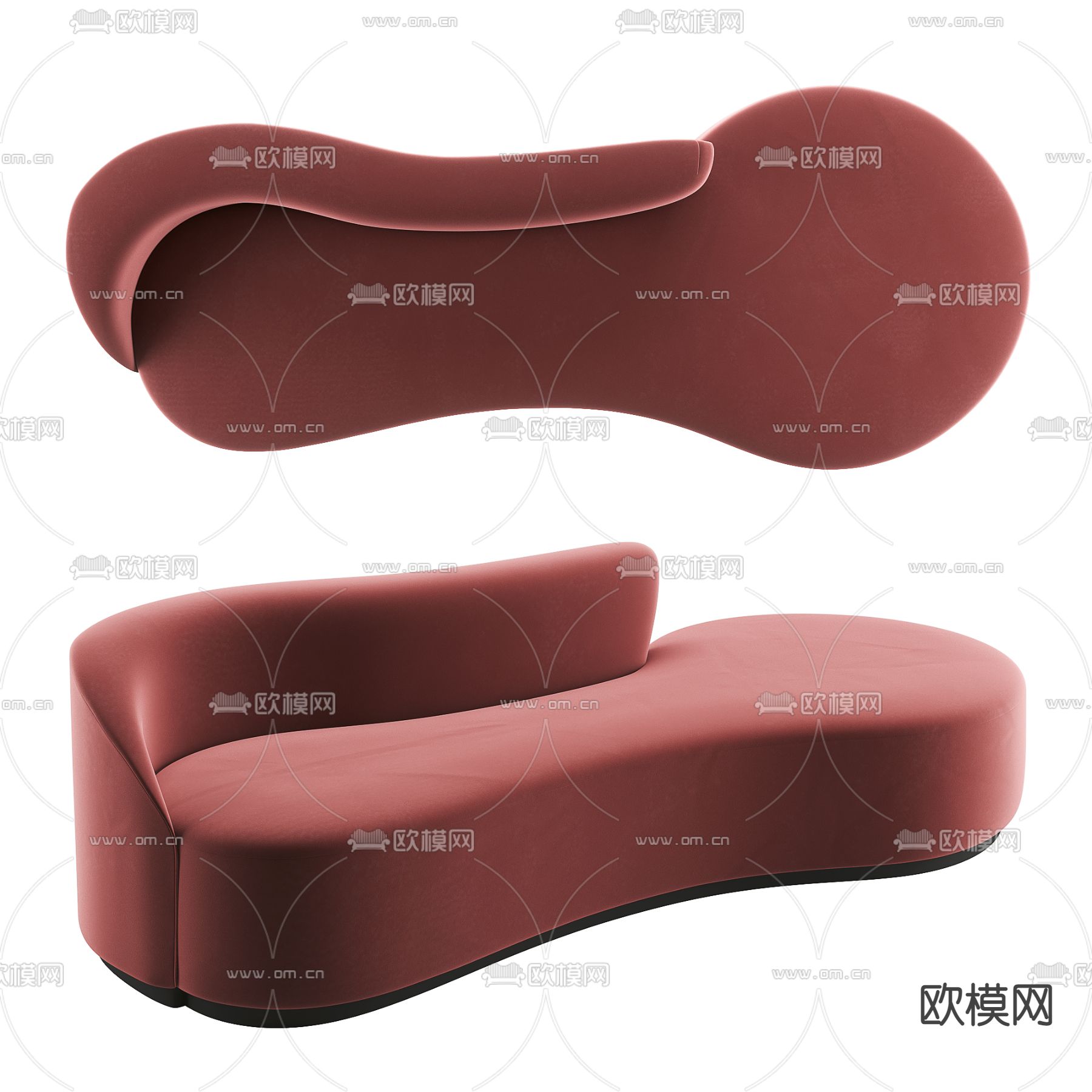 现代异形沙发su模型