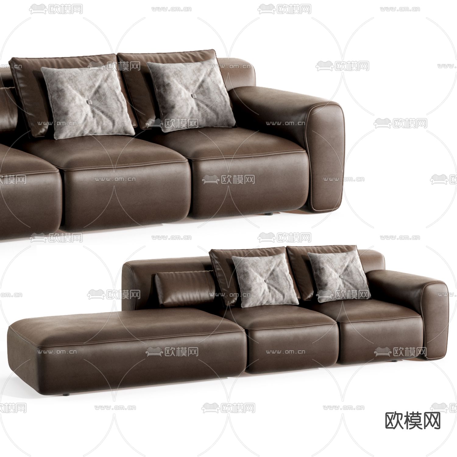 FLEXFORM 皮革沙发 多人沙发3d模型下载_ID12203075_3dmax免费模型-欧模网
