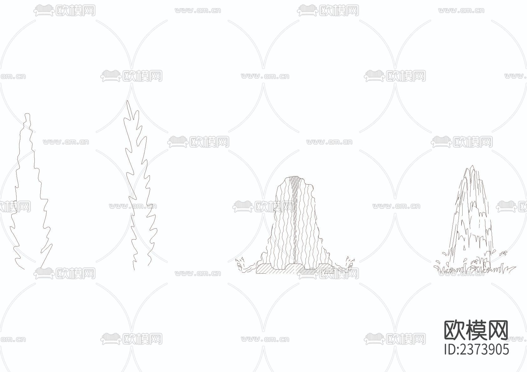 喷泉屋脊cad图库下载（渲染图3）