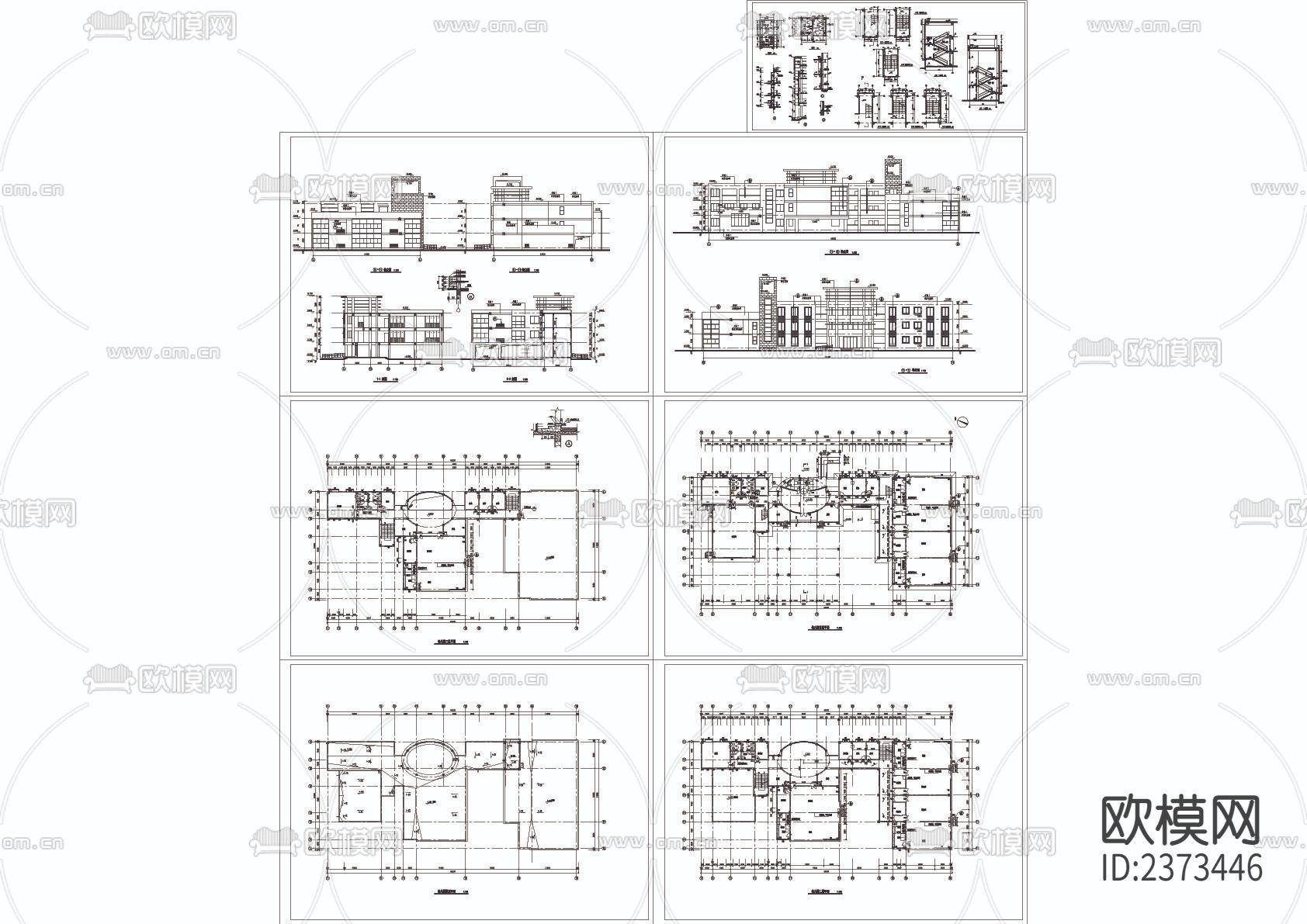 某幼儿园建筑CAD施工图下载（渲染图1）
